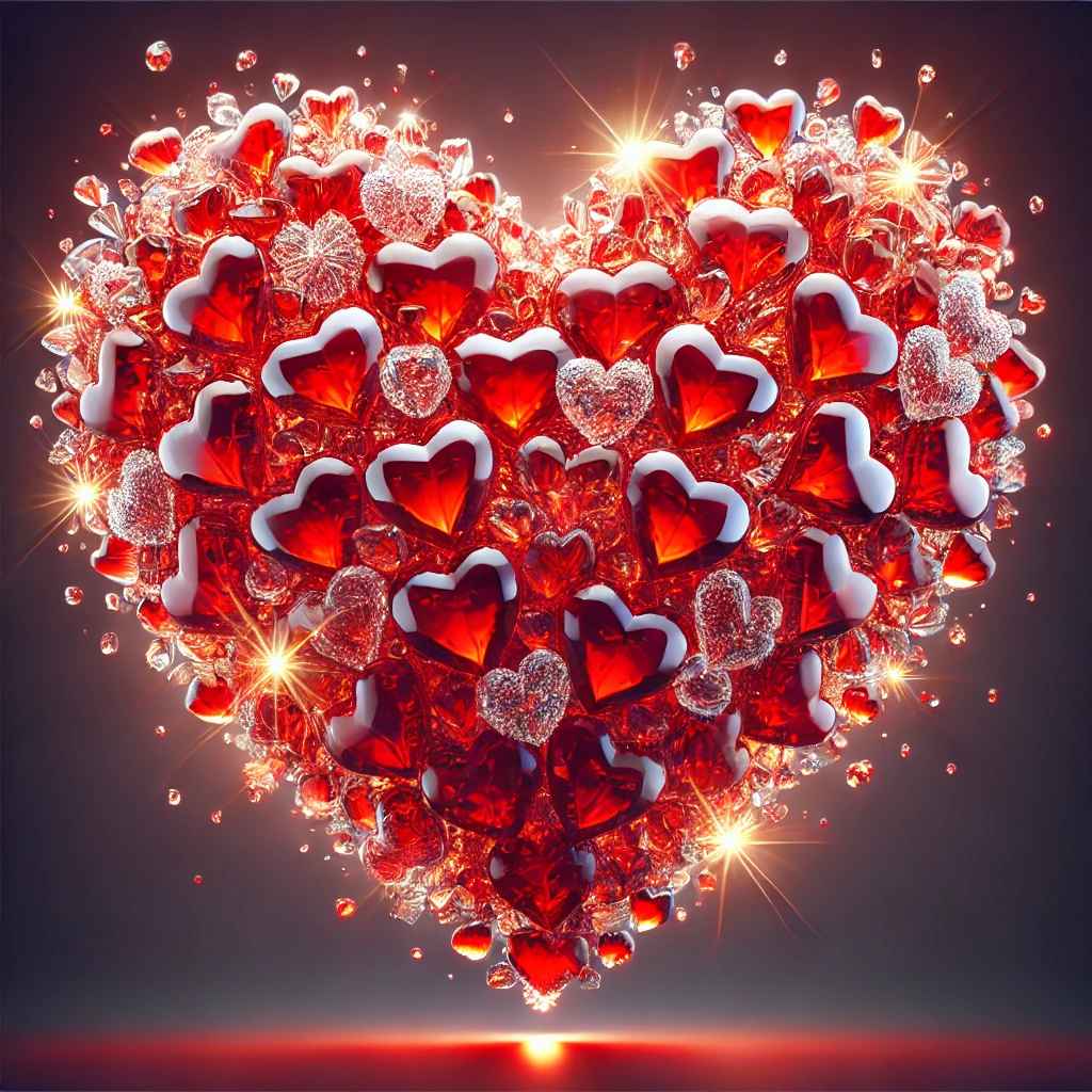 DALL·E 2025-02-09 20.20.55 - A stunning square image of a large red heart made of shattered sm...jpg