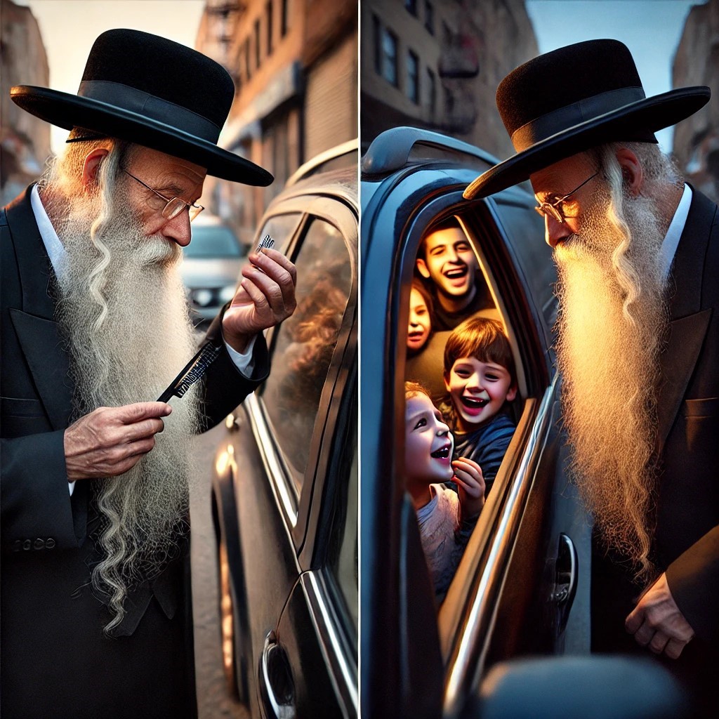 DALL·E 2025-02-15 22.03.37 - A square image divided into two halves. On the left side, an elde...jpg