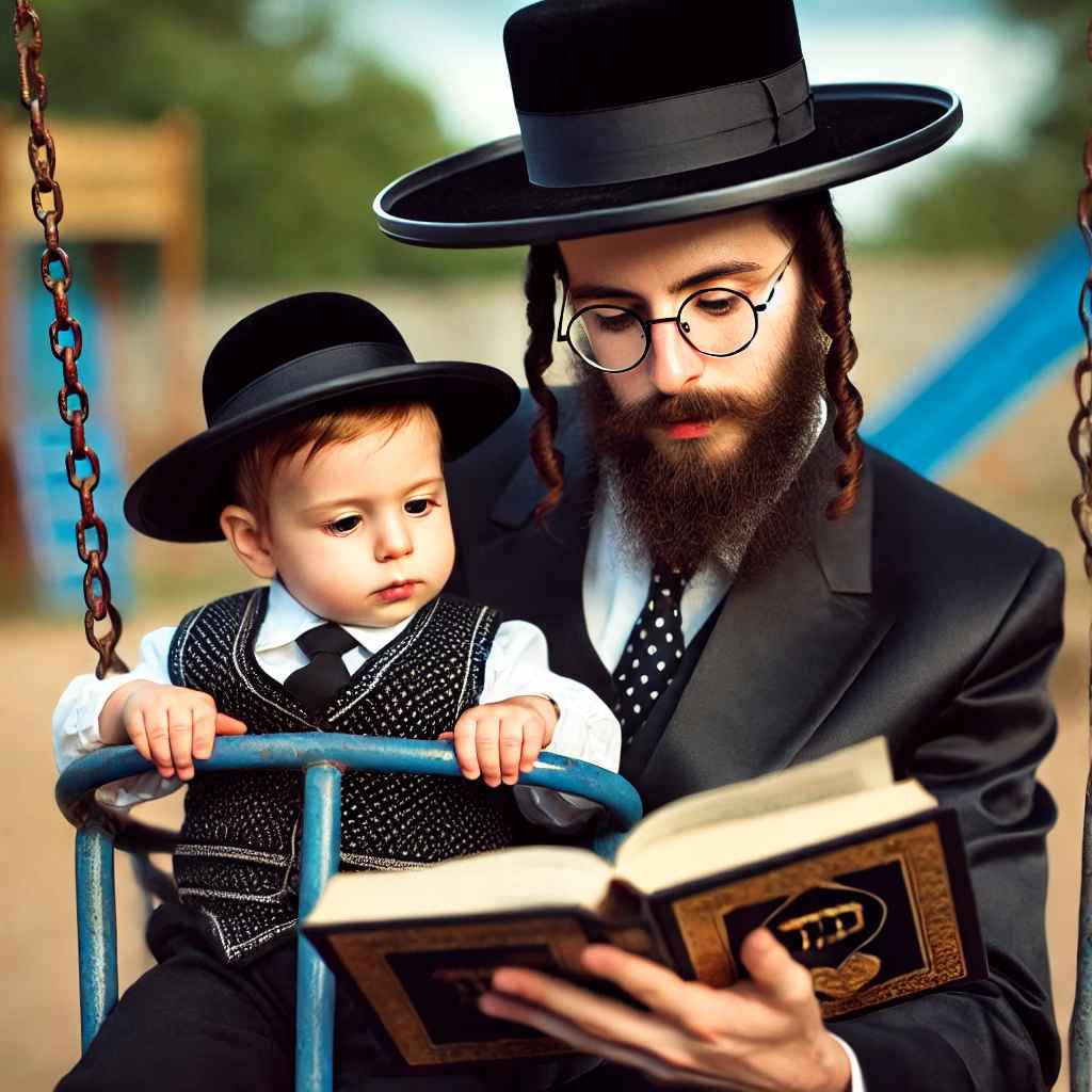 DALL·E 2025-02-26 02.48.32 - A realistic scene of a Haredi Jewish man, either Lithuanian or Ha...jpg