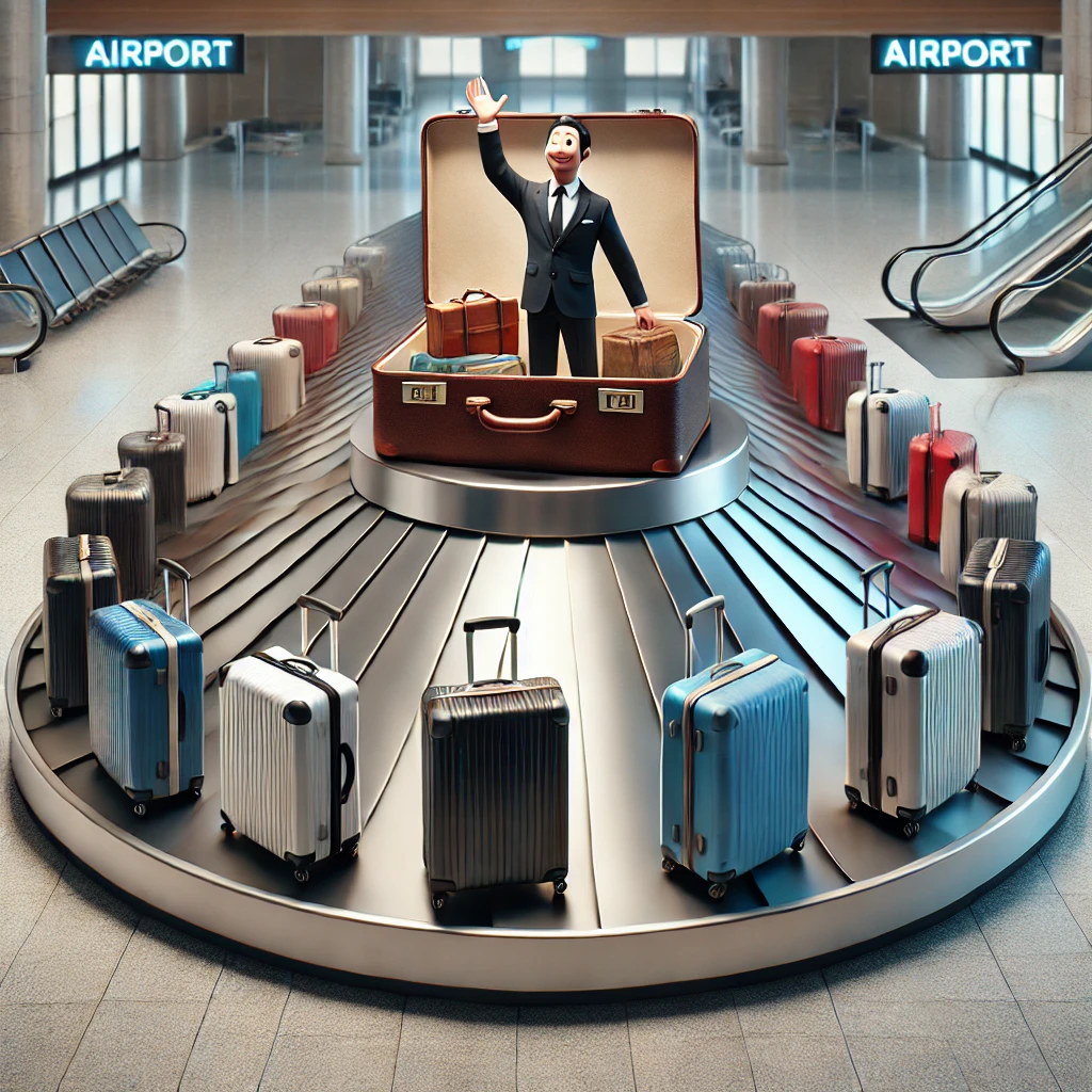 DALL·E 2025-02-27 21.06.43 - A surreal and humorous image of an airport baggage carousel with ...png