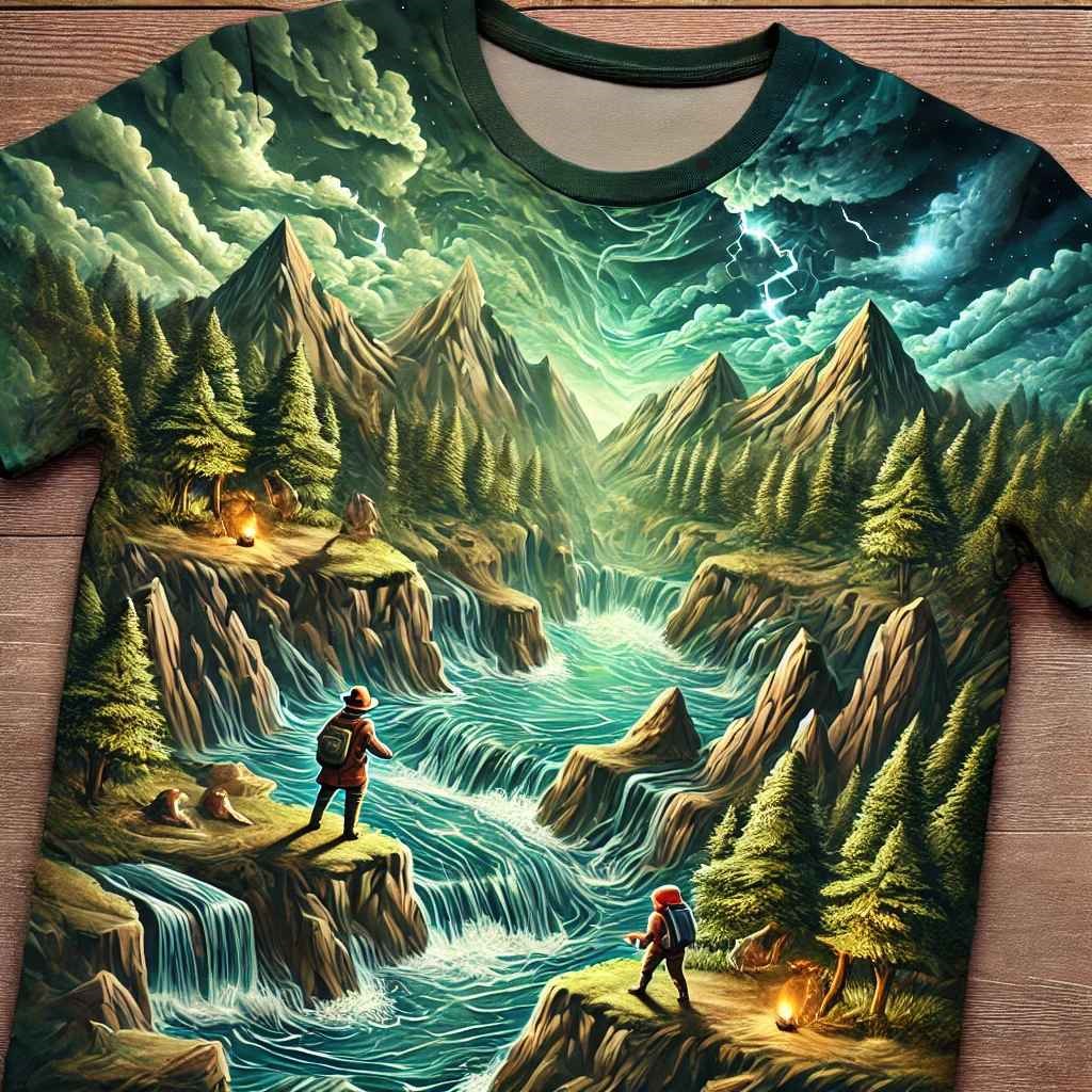 DALL·E 2025-02-27 21.44.15 - A T-shirt design featuring an optical illusion of a wild landscap...jpg