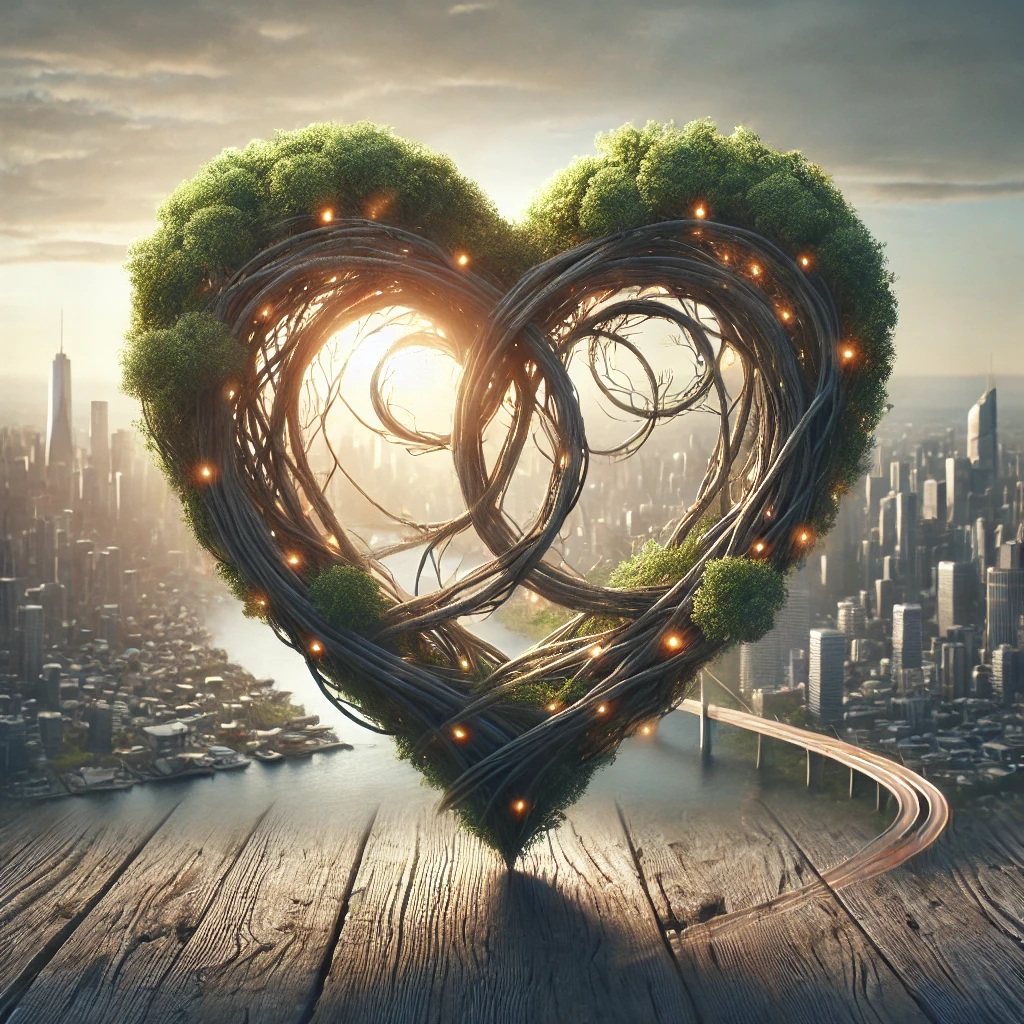 DALL·E 2025-03-06 17.34.37 - A heart-shaped creation using elements of nature and urban enviro...jpg