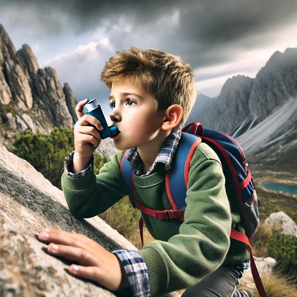 DALL·E 2025-03-23 00.00.31 - A young boy is climbing a steep mountain with visible effort. He ...jpg