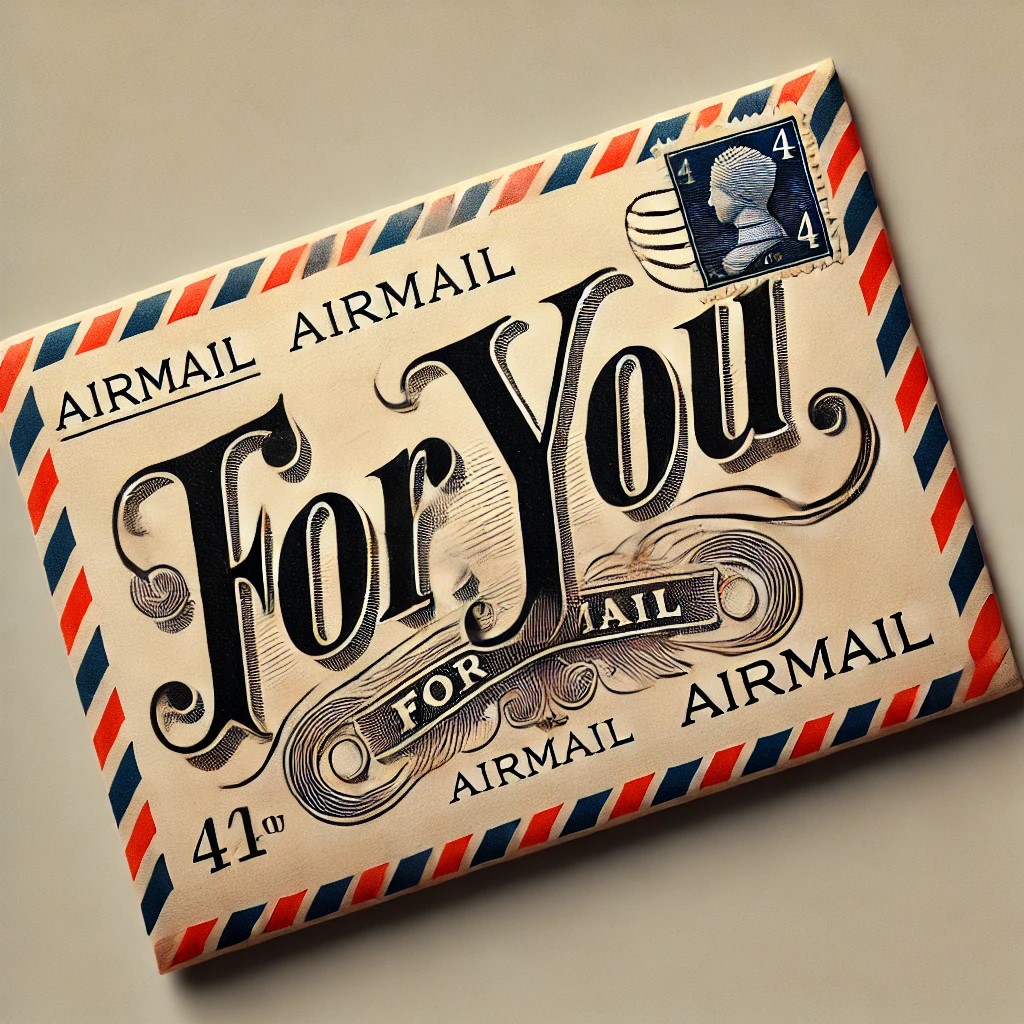 DALL·E 2025-03-24 18.36.45 - A vintage-style envelope with a large postage stamp affixed to it...jpg