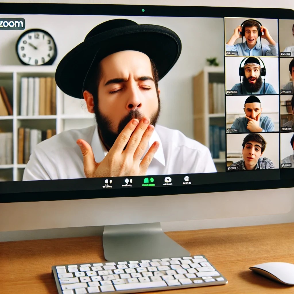 DALL·E 2025-03-27 22.13.56 - A computer screen displaying a Zoom call. On the screen, a handso...jpg