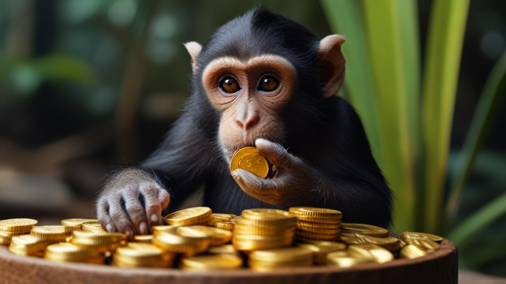 Default_CARTOON_A_MONKEY_EATING_GOLDEN_COINS_0.jpg