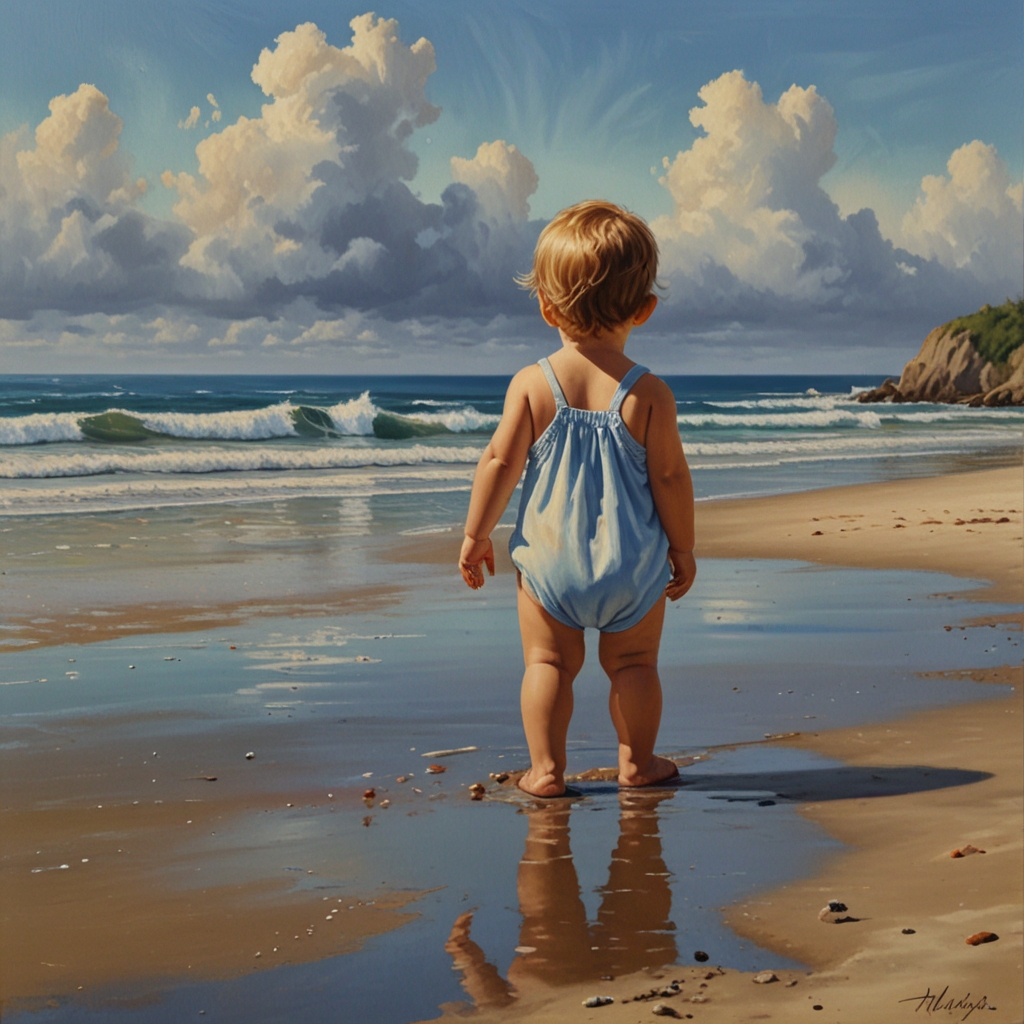 Default_Oil_painting_a_baby_walking_on_the_beach_3.jpg