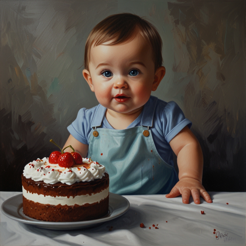 Default_Oil_painting_baby_and_smash_cake_1.jpg