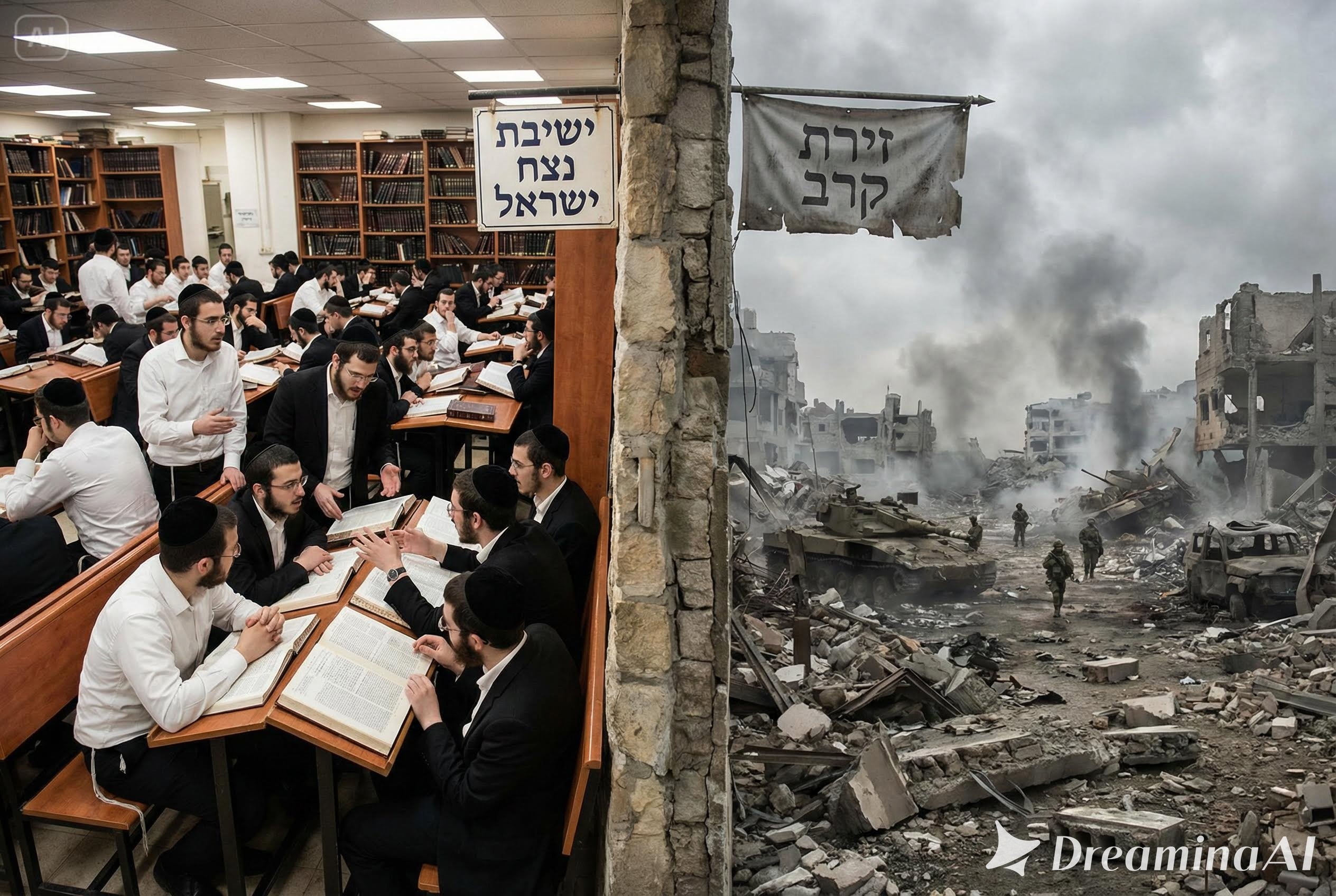 dreamina-2025-11-26-3669-בית מדרש מלא בבחורים לומדים,ומצד שני זיר....jpeg