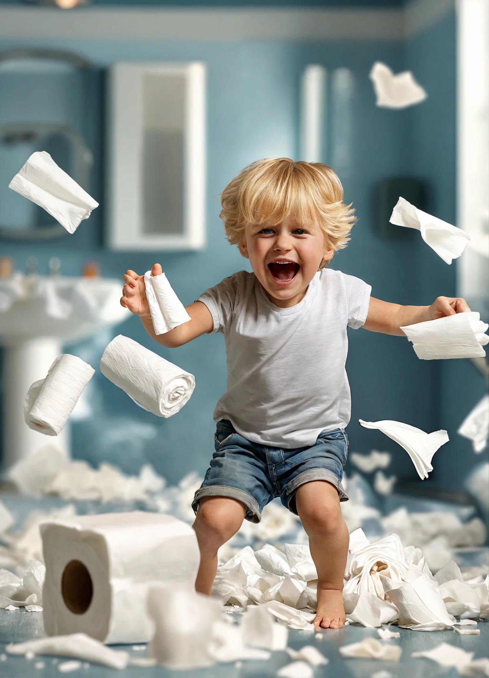 Emoji design beautiful little boy with blond hair .jpg