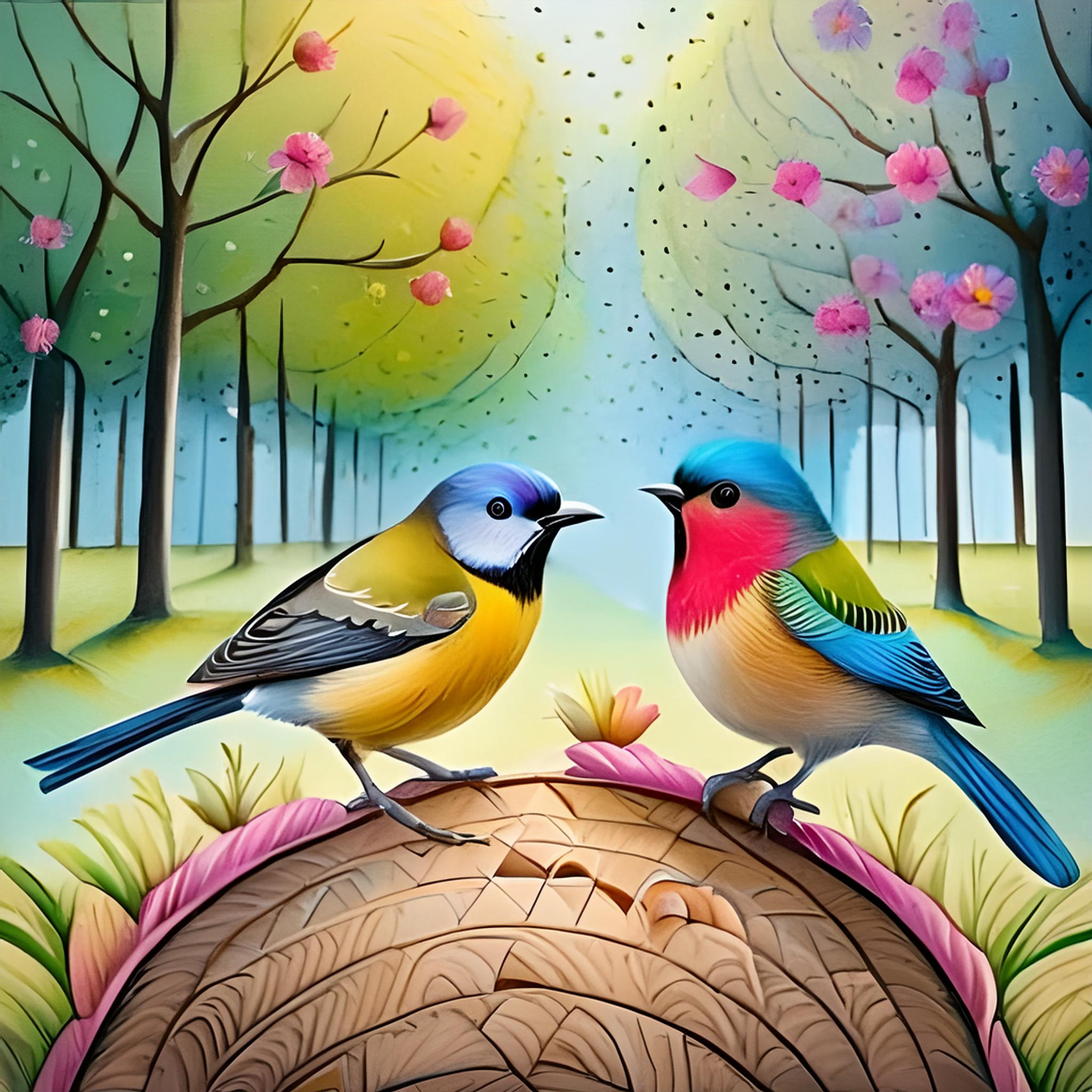 Firefly הציפורים על הדשא אוכלות עשב מהרצפה 45236.jpg