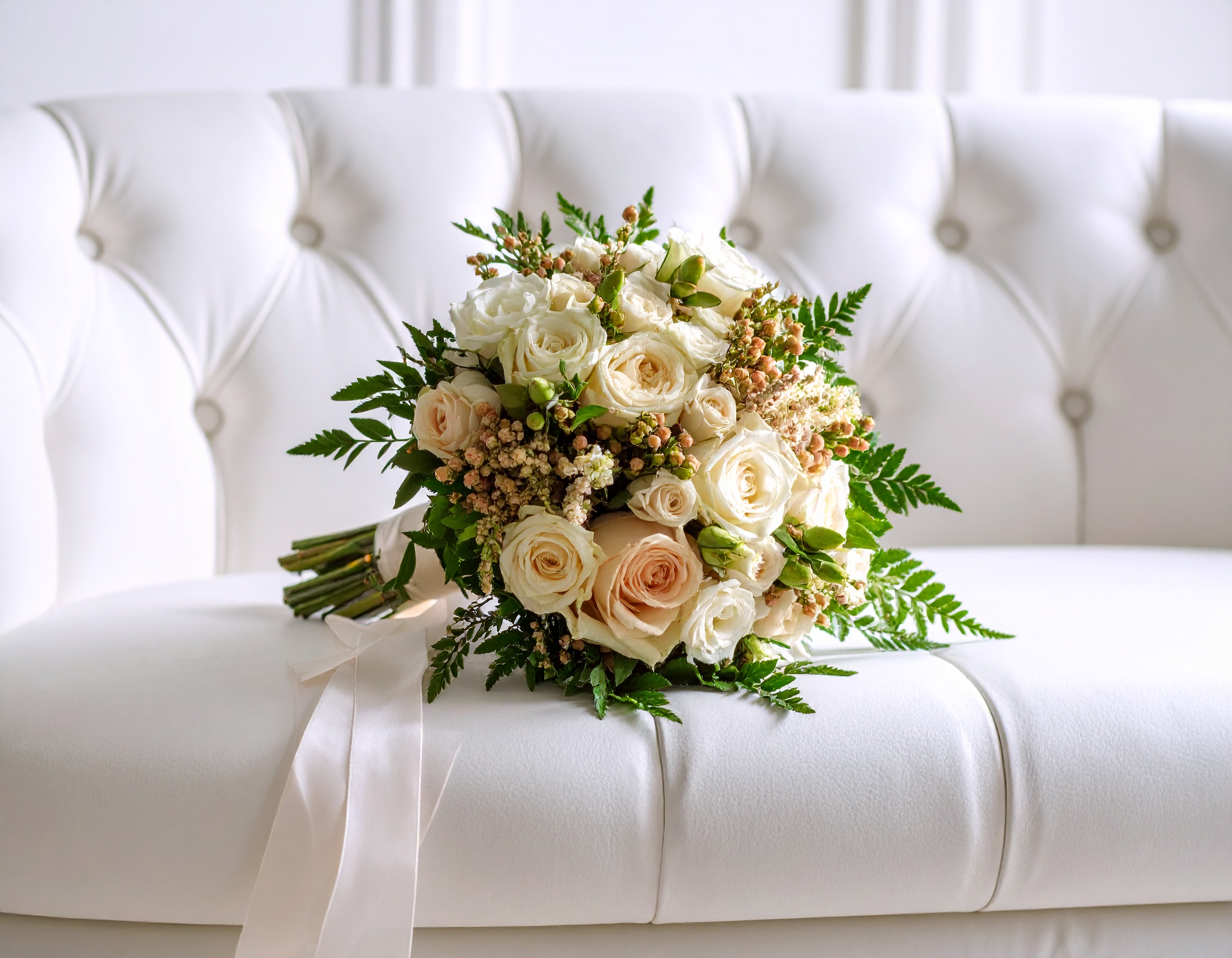 Firefly_זר כלה ארוך ונשפך  נמצא על כסא  כלה מרופד לבן 407891.jpg