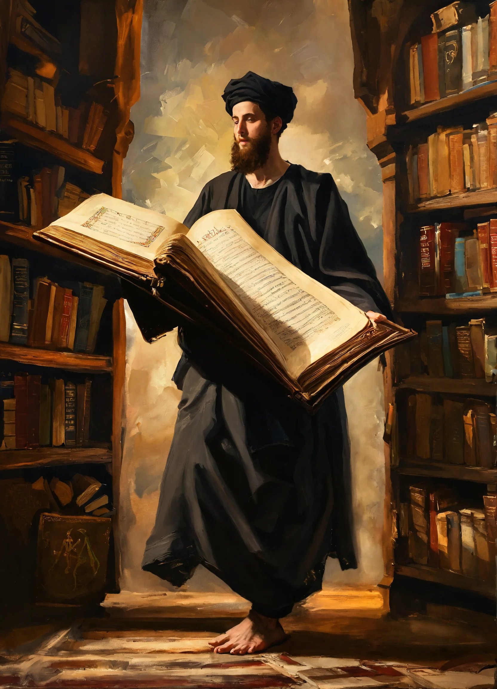 Holding a Torah scroll and standing on one leg aga.jpg