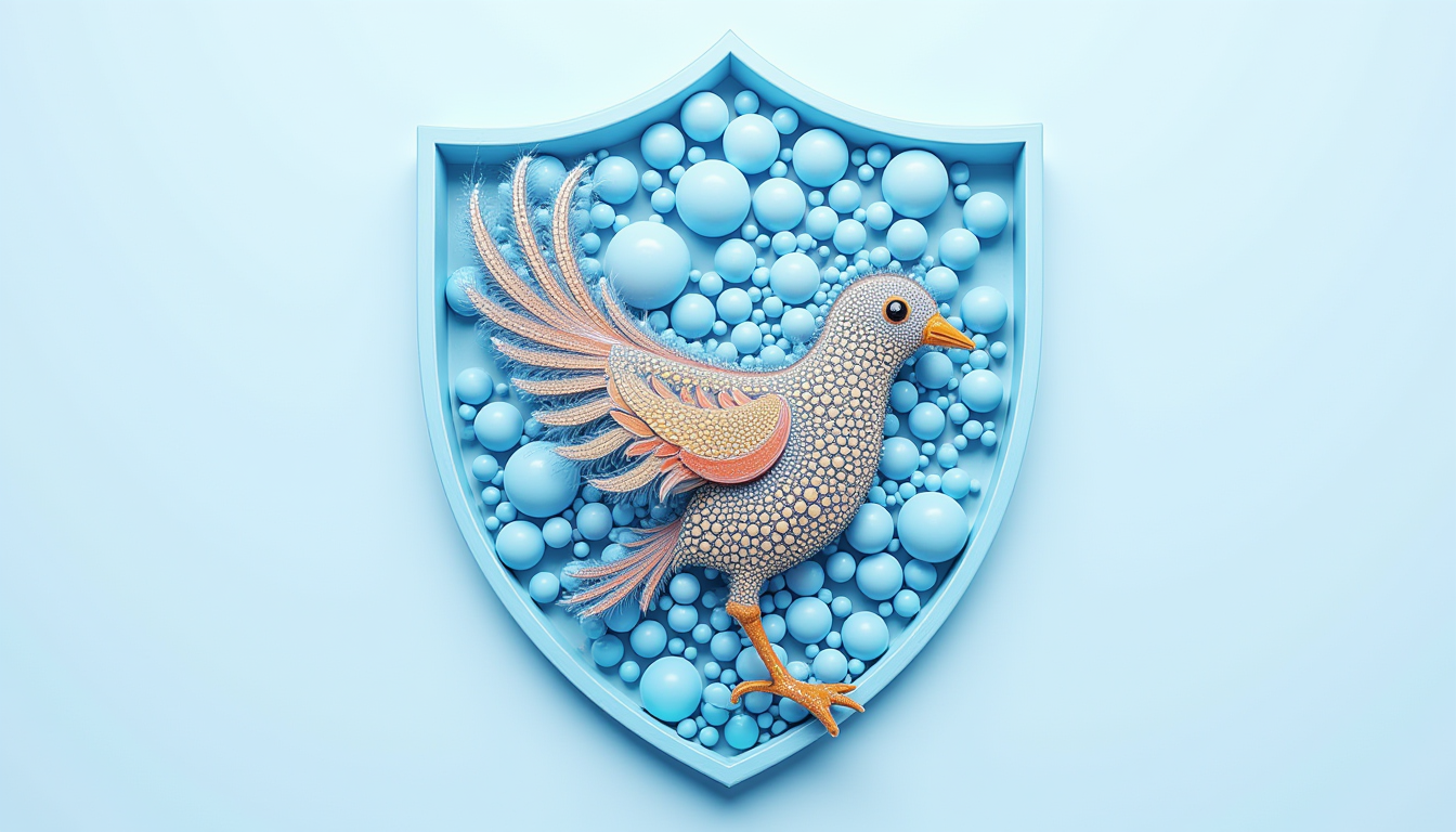 Imagine A Whimsical Light Blue Shield, Its Surface.png