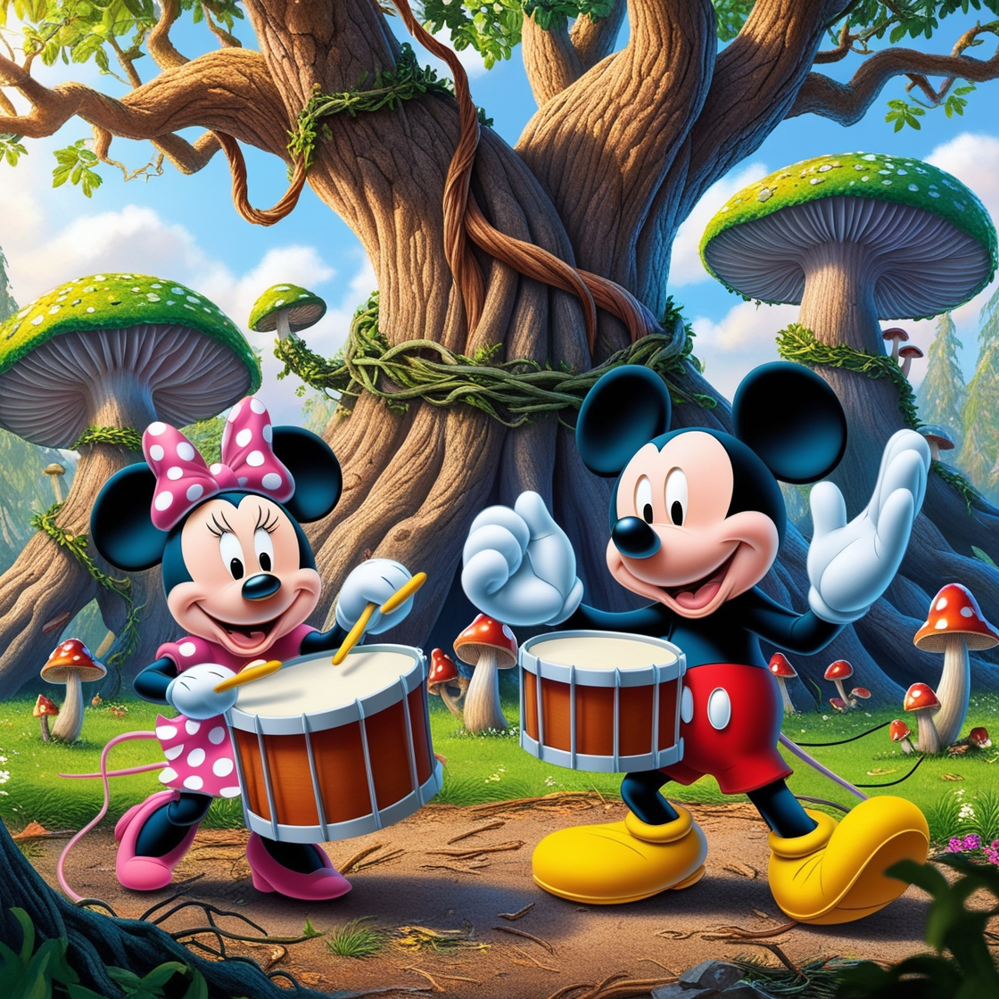Leonardo_Phoenix_09_Mini_Mouse_and_Mickey_Mouse_joyfully_play_3.jpg