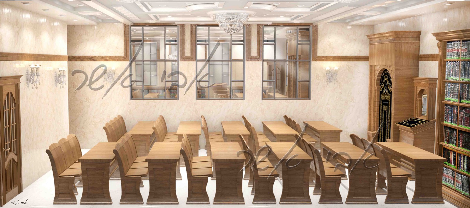 אבי אשר, הדמיה בית כנסת בעלזא