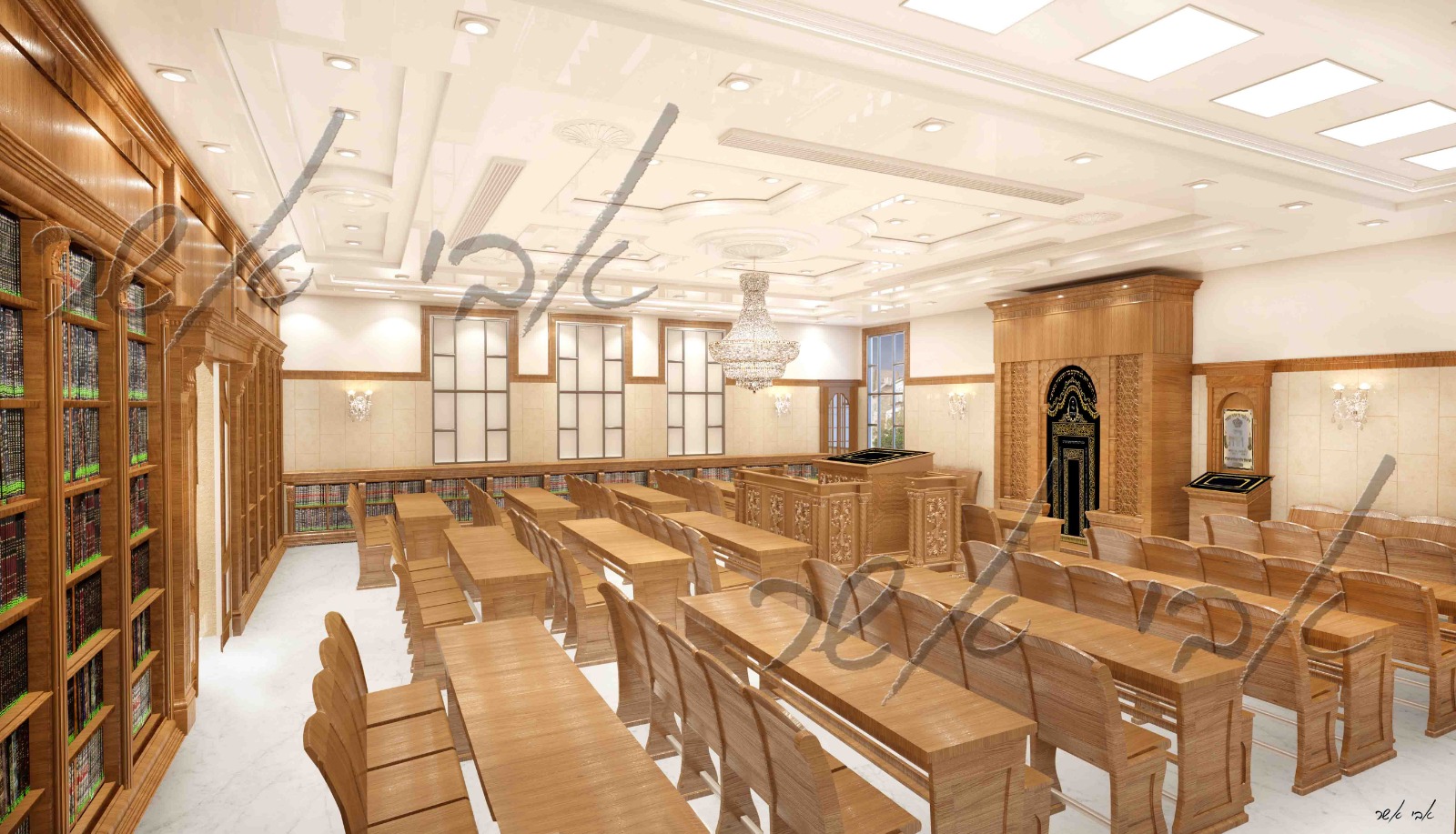 אבי אשר, הדמיה בית כנסת בעלזא