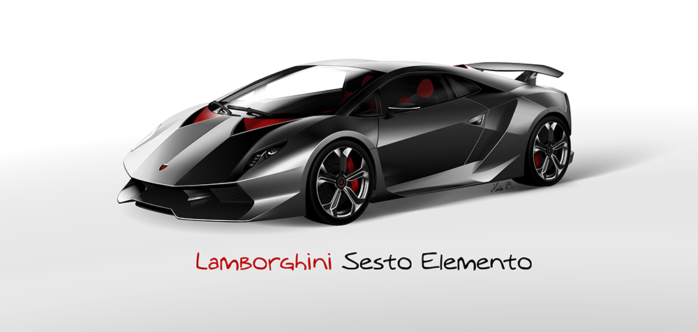 איור אילוסטרייטור - Lamborghini Sesto Elemento