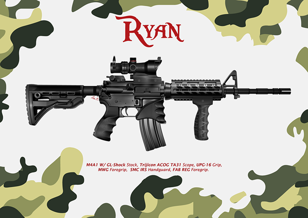 איור אילוסטרייטור - Ryan, M4A1