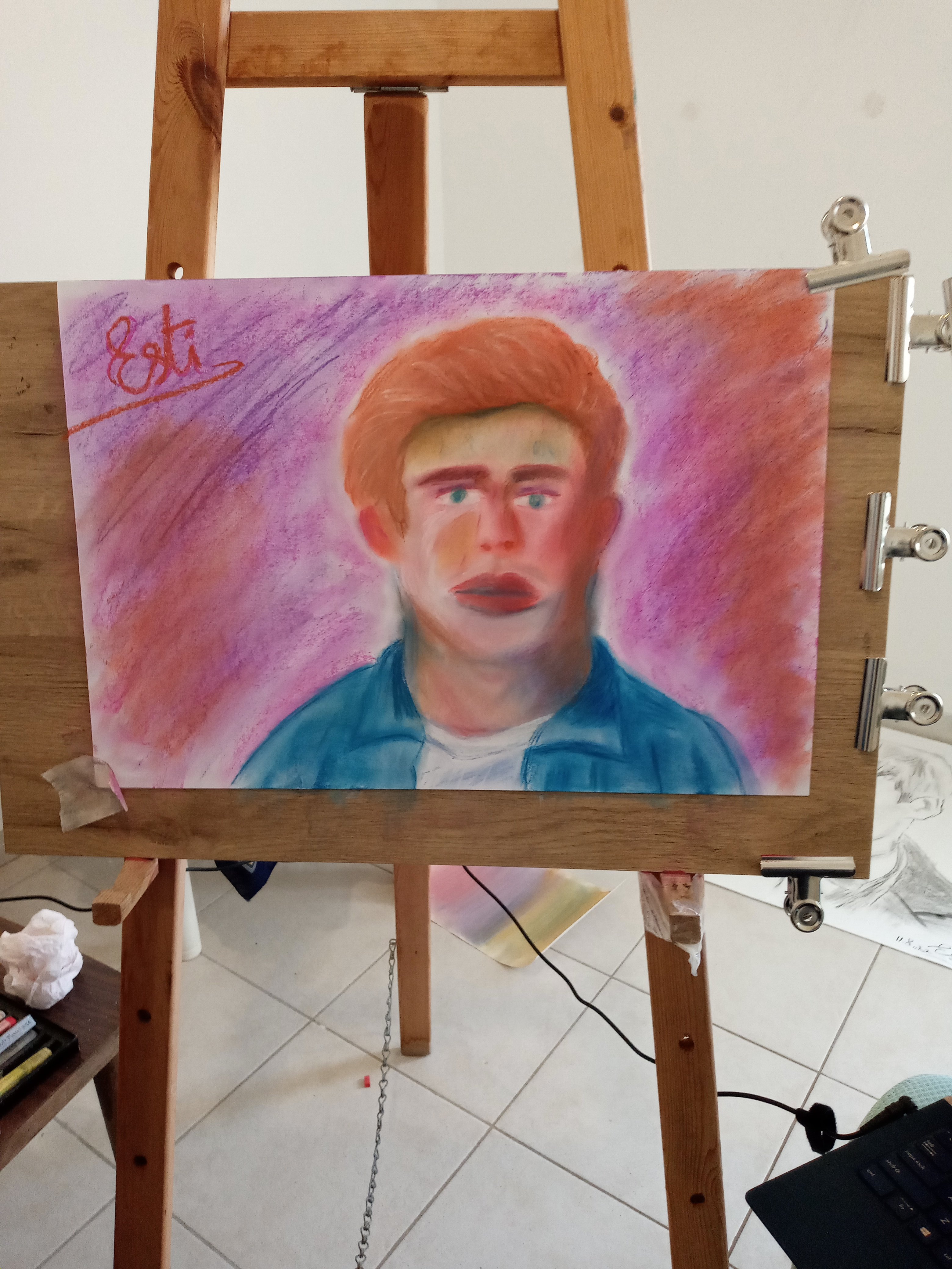 איור דיוקן בפסטל