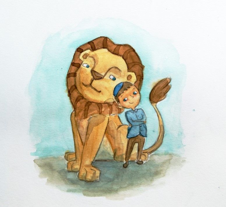 איור דמויות בצבעי מים - גיבור כארי