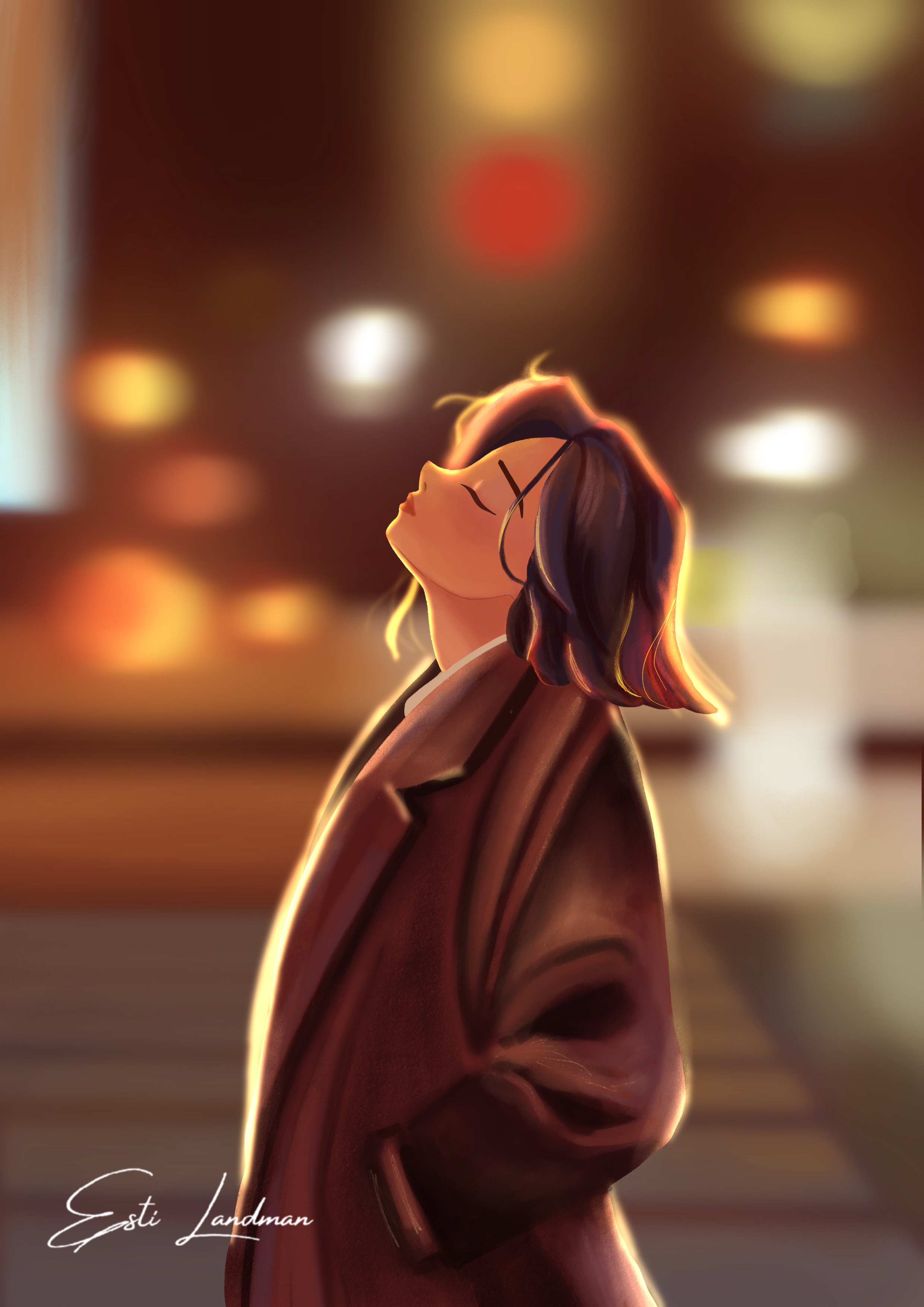 איור לילה ברחוב