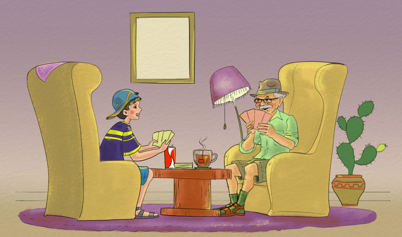 איור למשחק קלפים