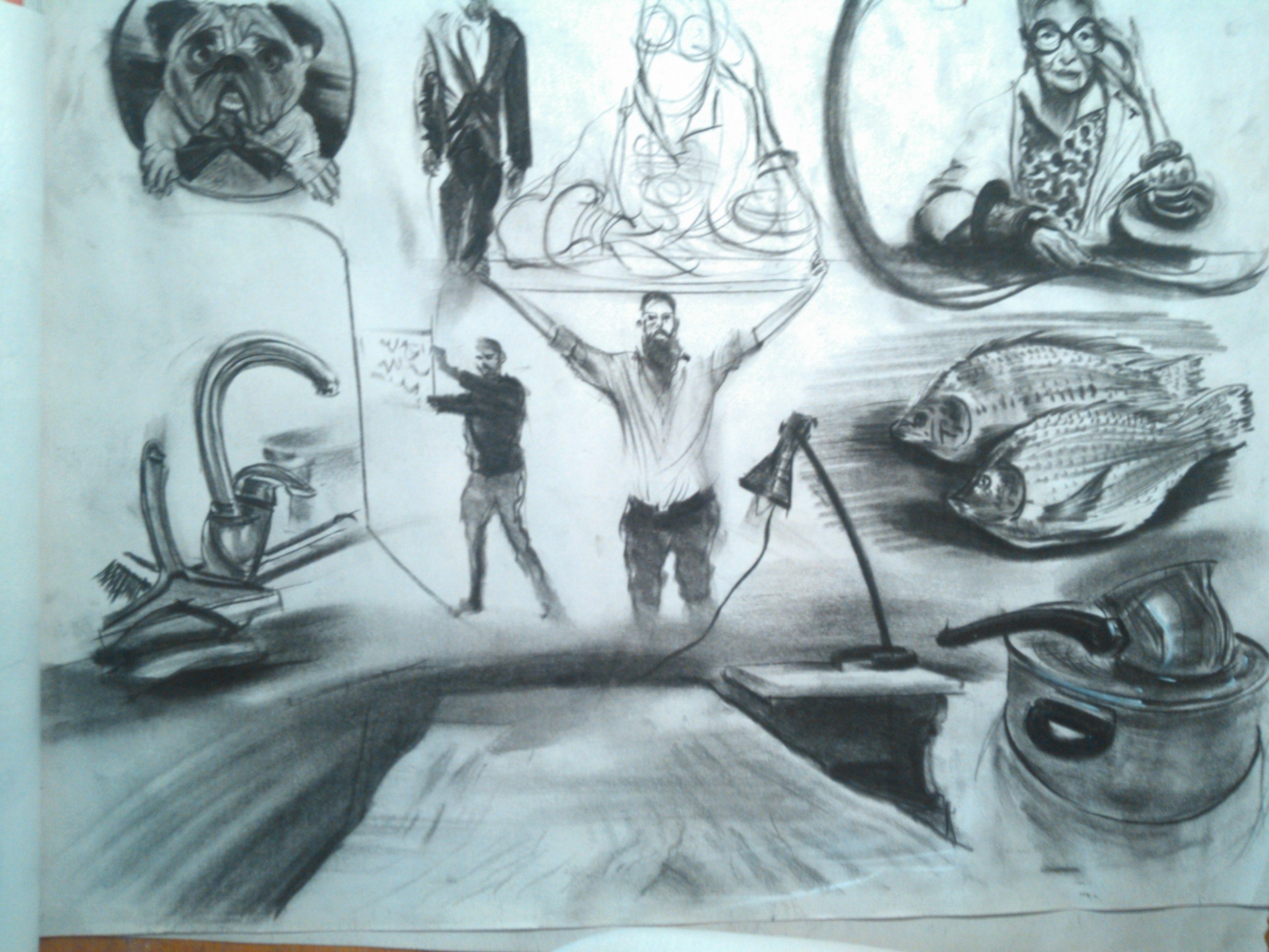 אימונים  -   סקיצות פחם 2

האובייקטים לא קשורים אחד לשני - חלק מסתם עיתון, חלק מהבית שלי חח...