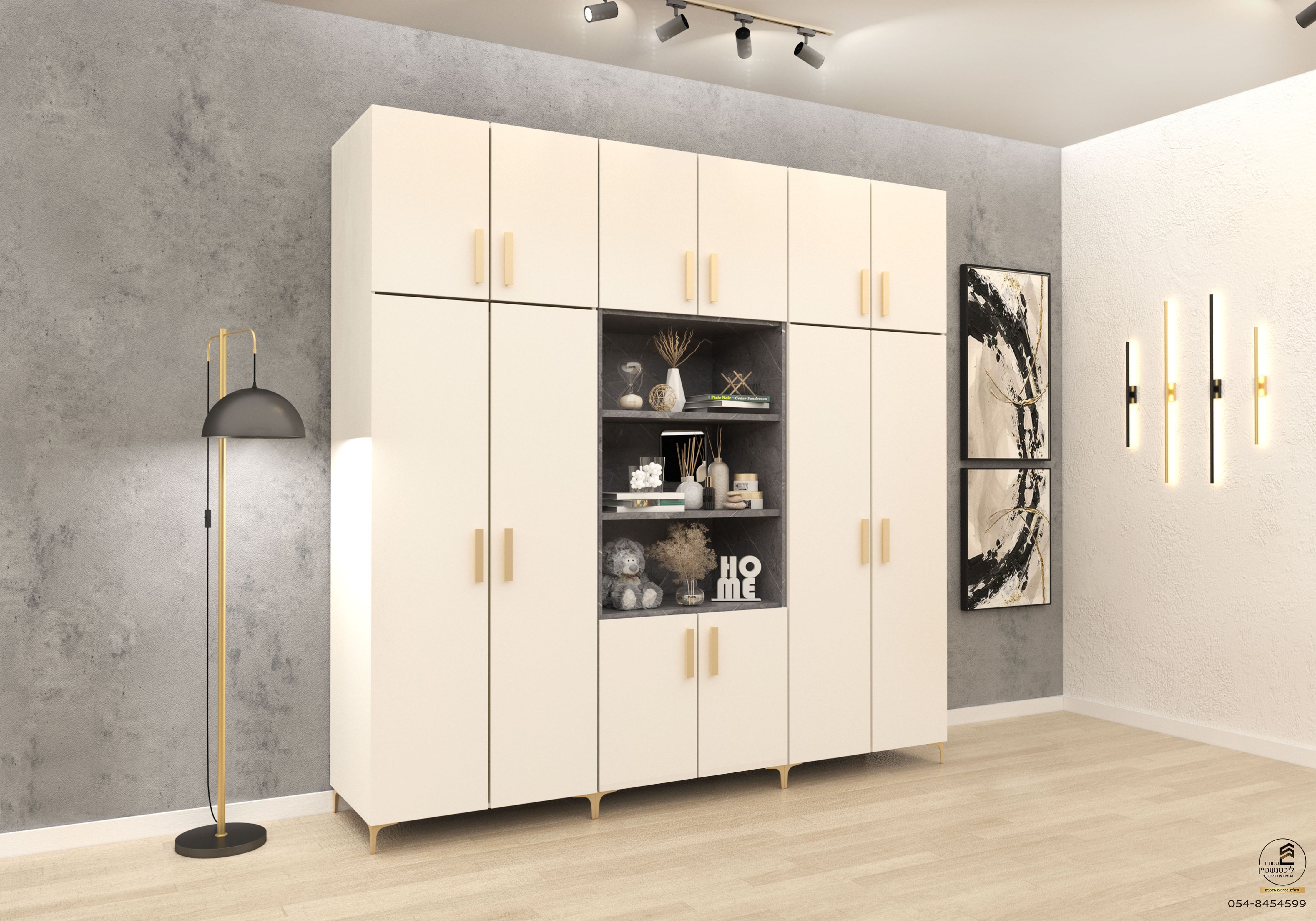 ארון 6 דלתות עם נישה פתוחה