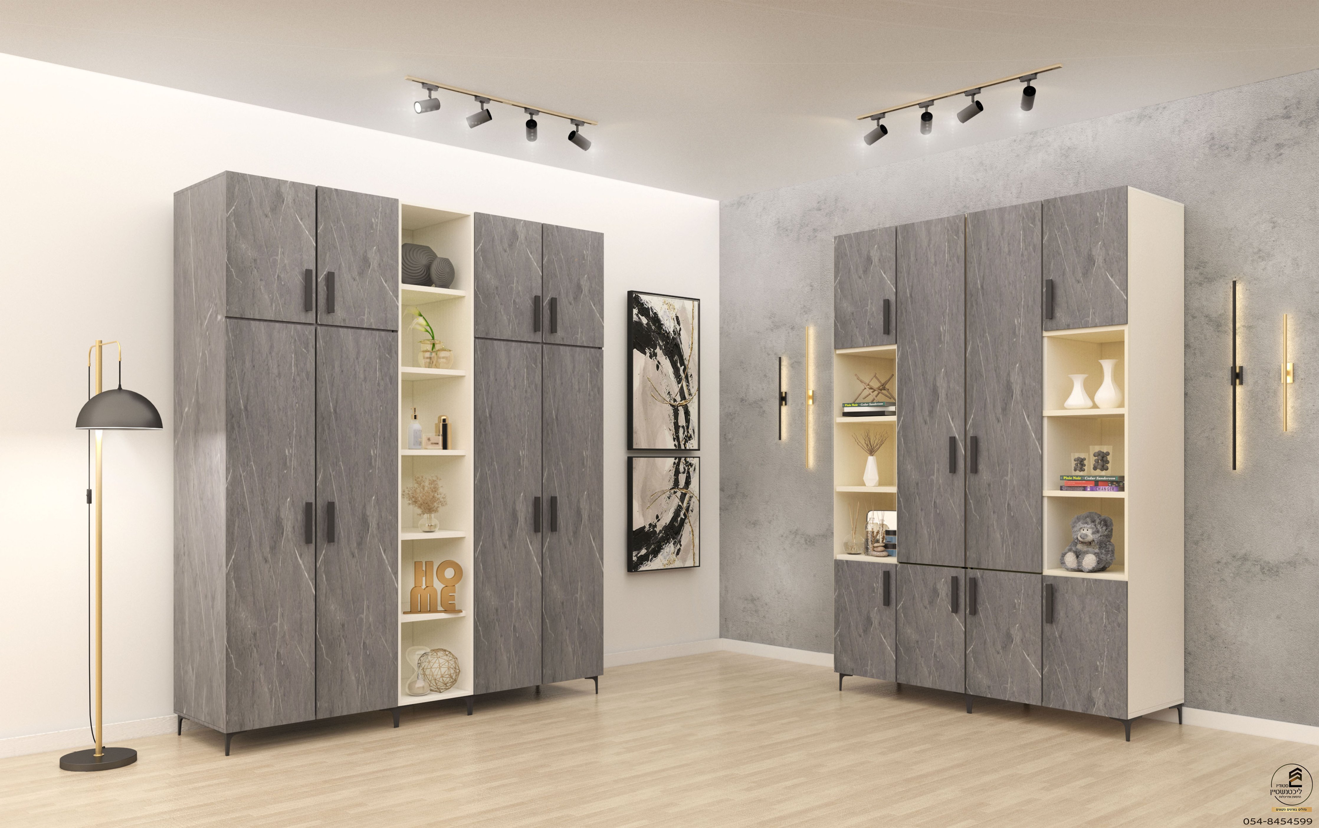 ארונות עם נישות פתוחות