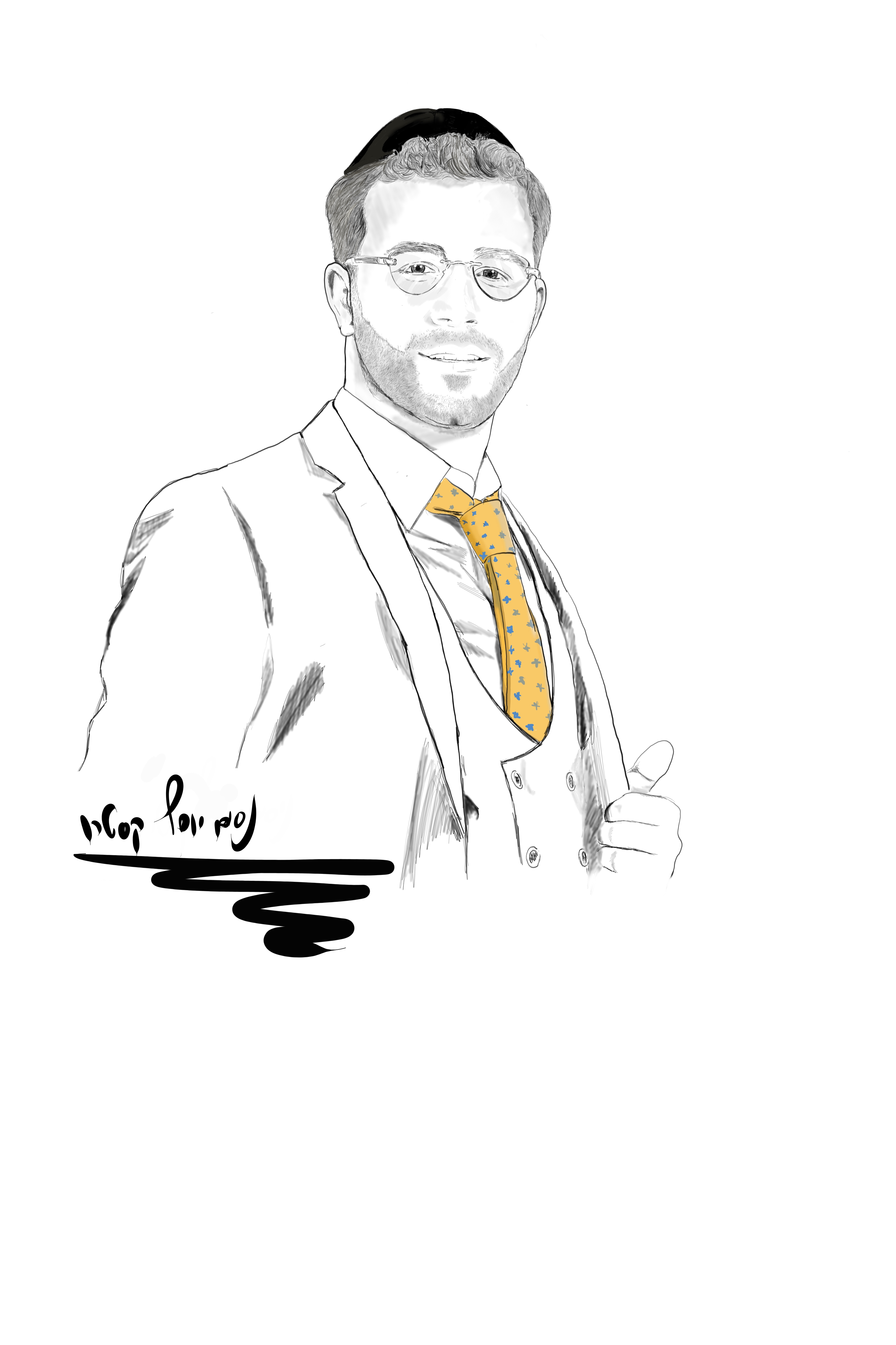 ~אשר גבאי רישום עם קונטרסט~