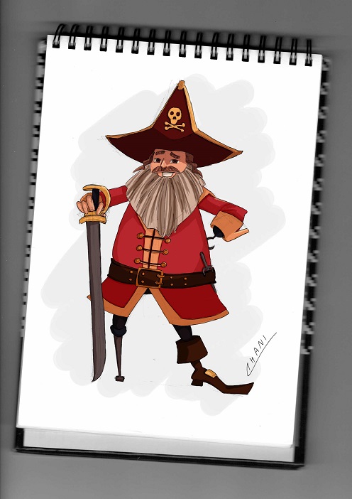 א יידישע פיראט. האיור ידני, הצביעה פוטושופ