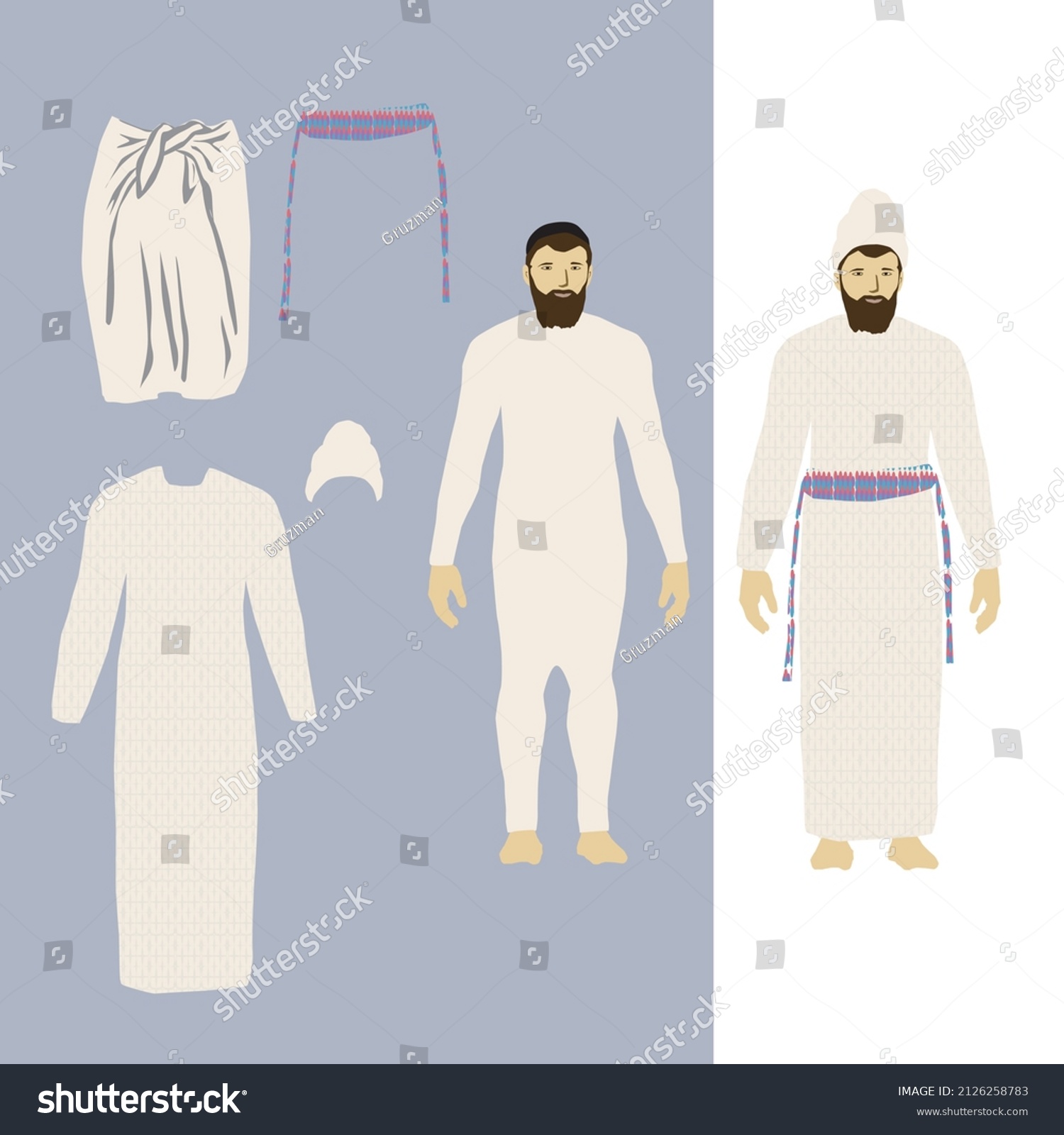 בגדי כהן הדיוט משחק גזירה והדבקה הלבשה וקטור כהונה לבוש בגדים מצנפת אבנט כותונת מכנסיים -21262...jpg