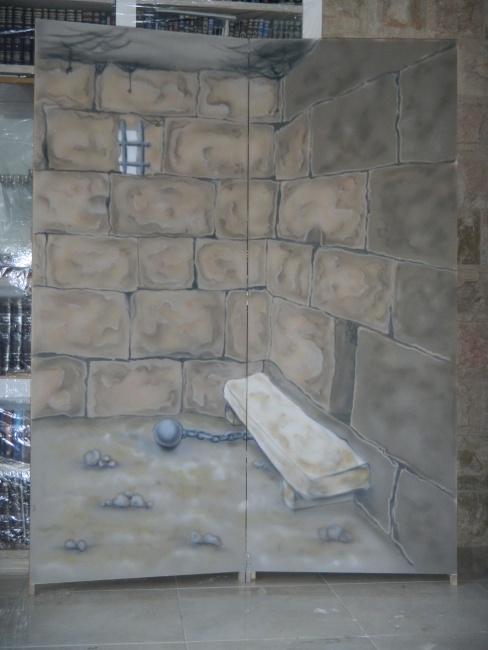 בית כלא ציור לתאטרון פרטי
תפאורה לתיאטרון
ציור על דיקט
ציור בית כלא