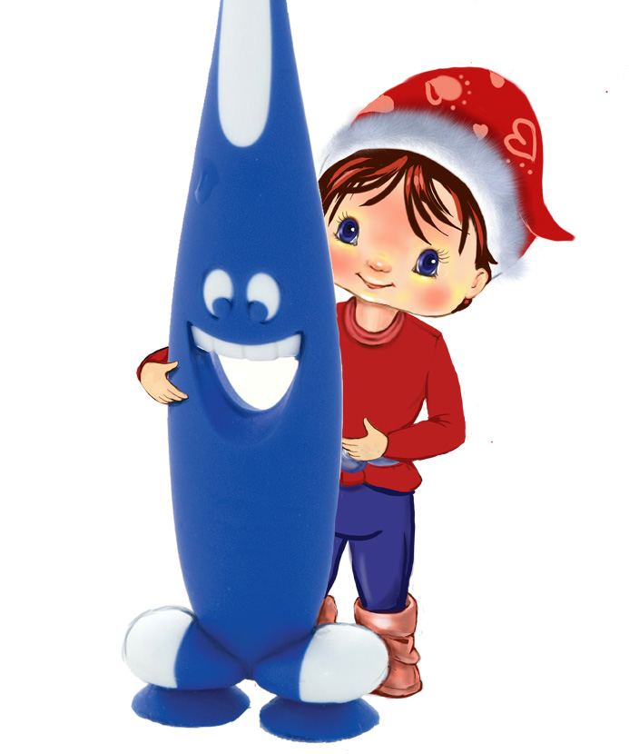 גמדון ליד מברשת שינים