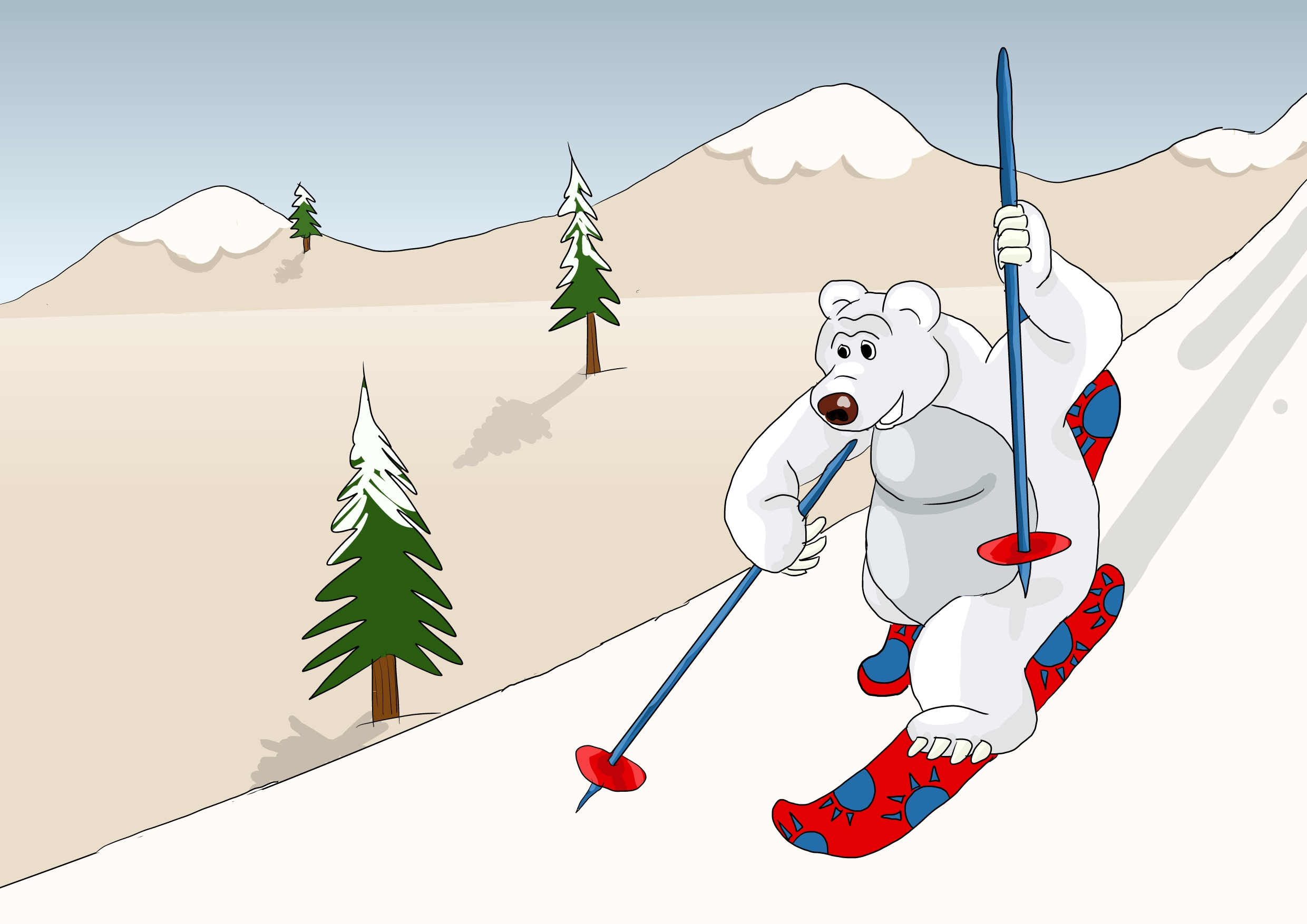 דב קוטב גולש בשלג.jpg