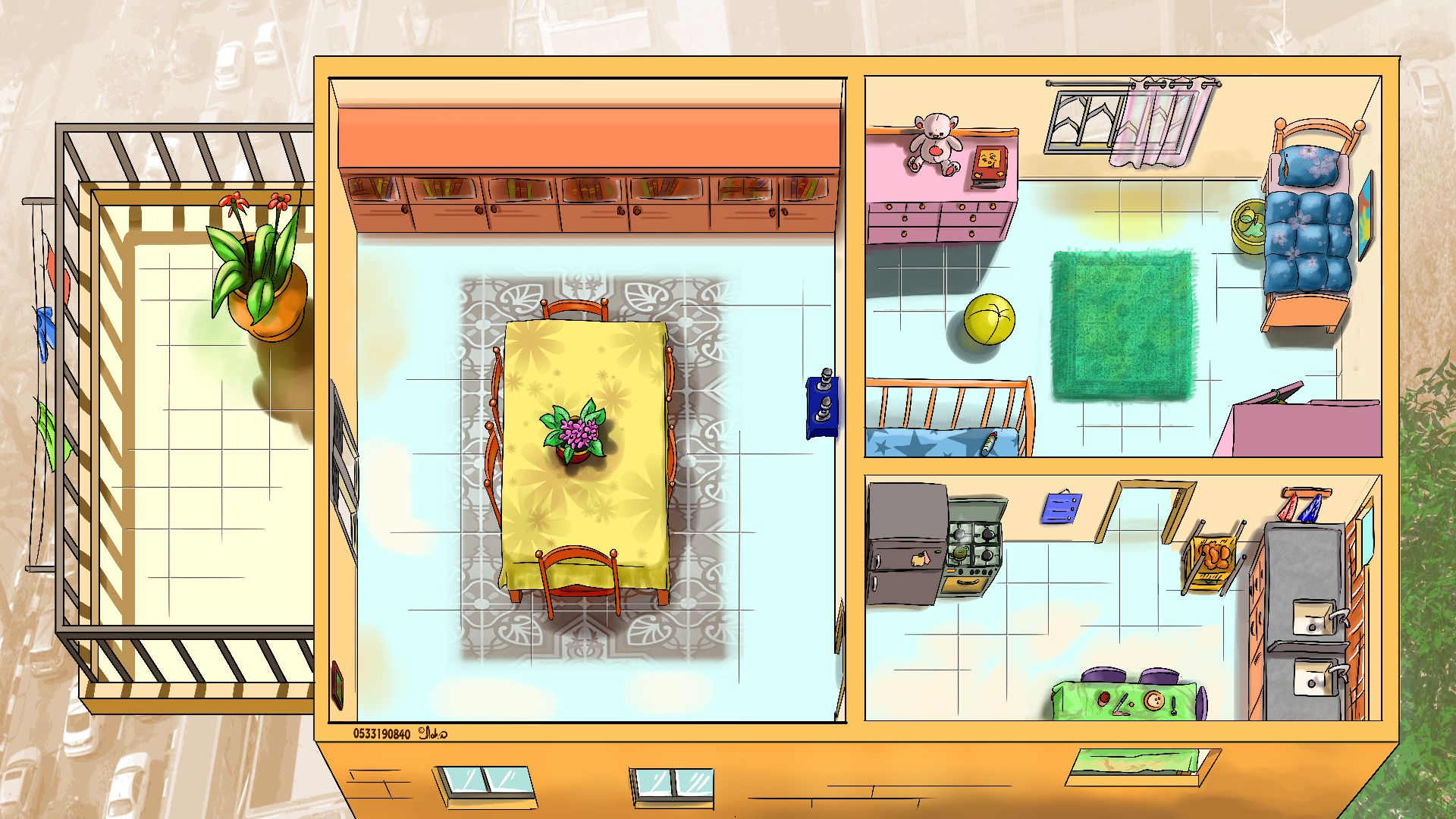 דירה במבט אדריכלי. כל הזכויות שמורות!