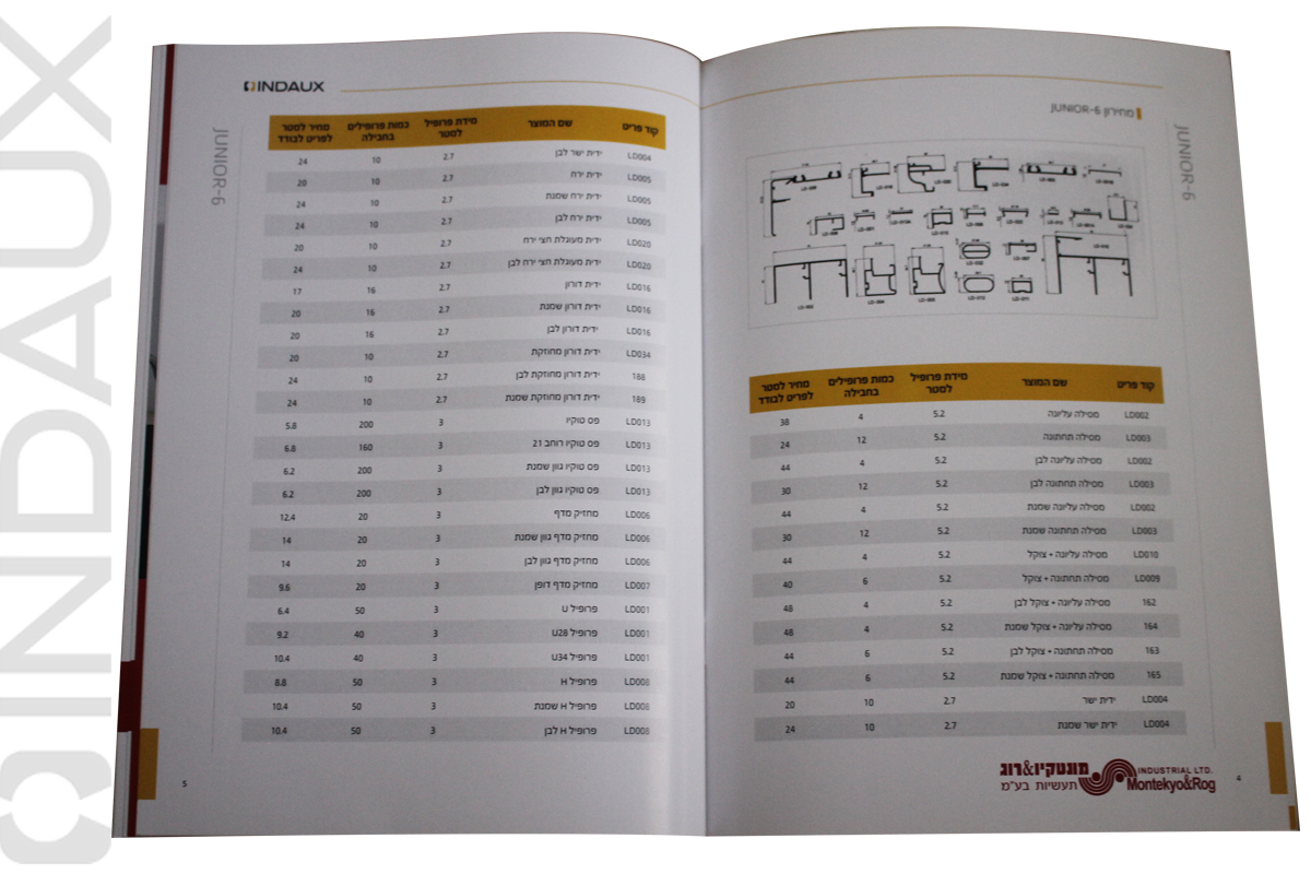 דף פנימי בקטלוג