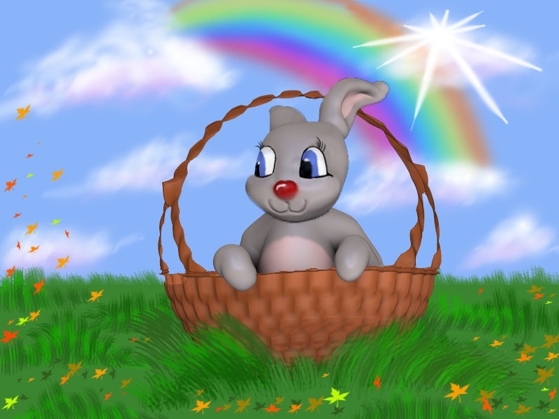 הארנבת והסלסילה פוסלו בזיבראש וצויר לו רקע בפוטושופ.