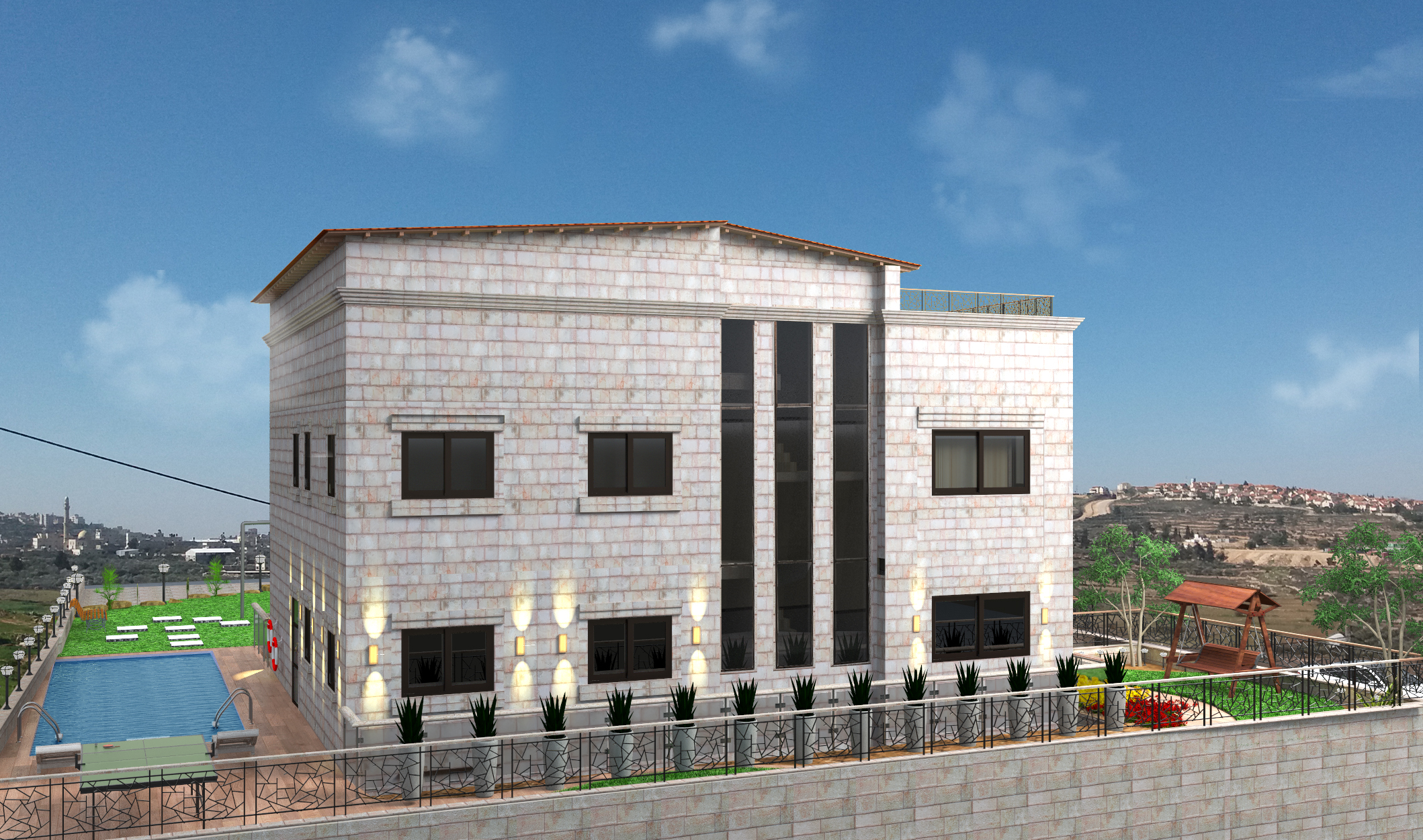 הדמיה - הוילה מצידה השמאלי