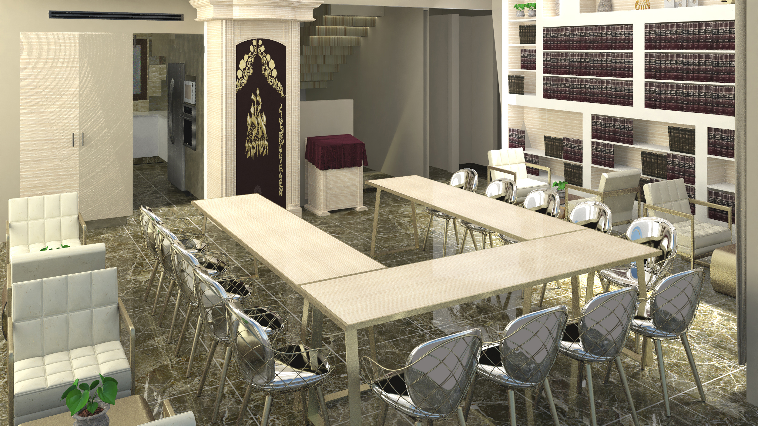 הדמיה  - הסלון/אולם הרצאות