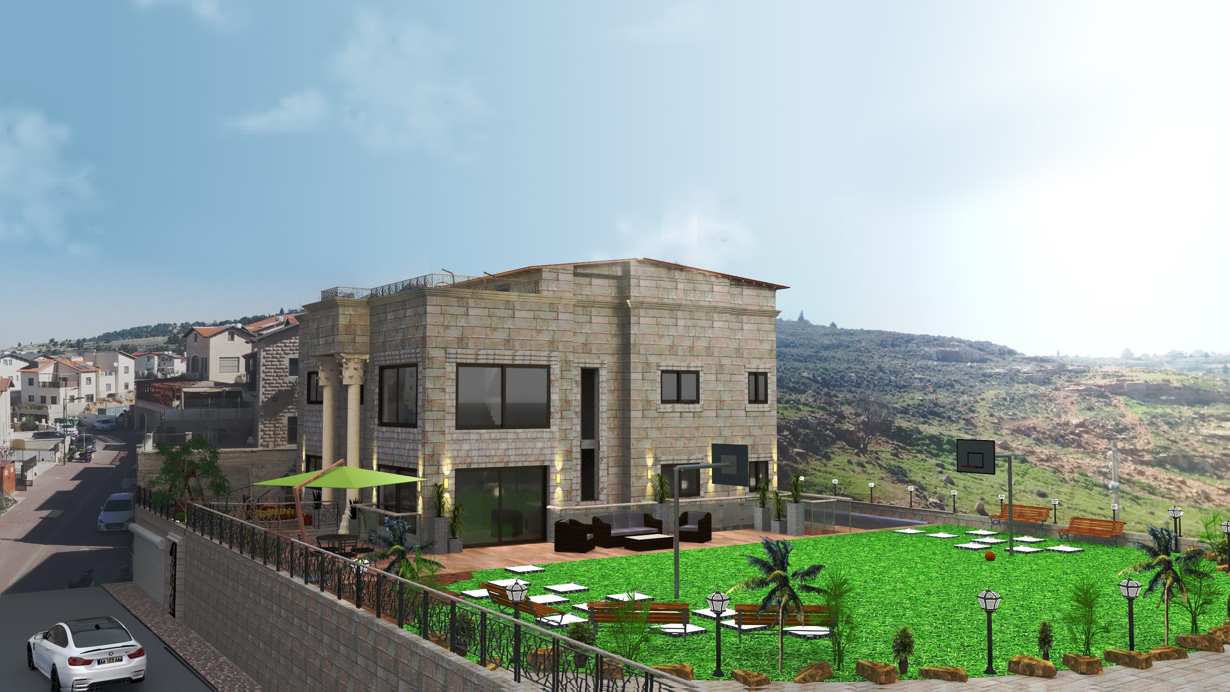 הדמיה - חצר ימנית בוילה