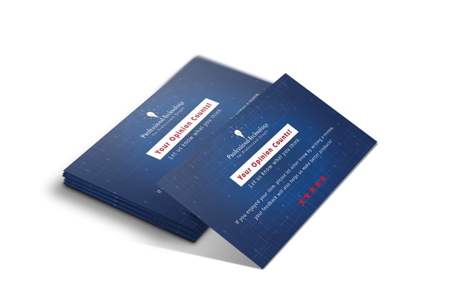 הדמיה משוב ללקוח מצורף באריזה