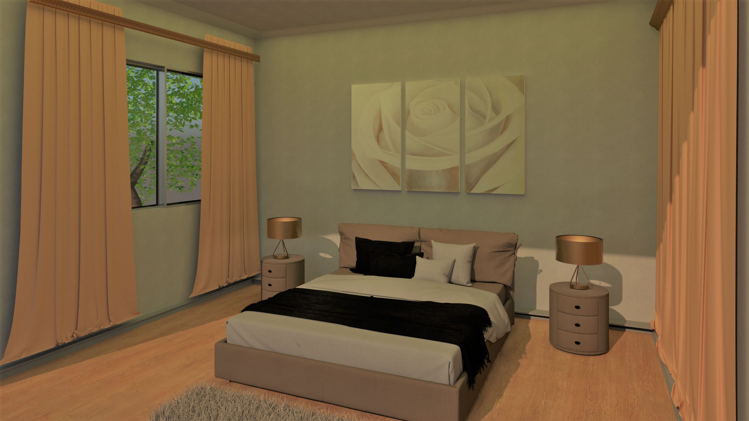 הדמיית חדר שינה