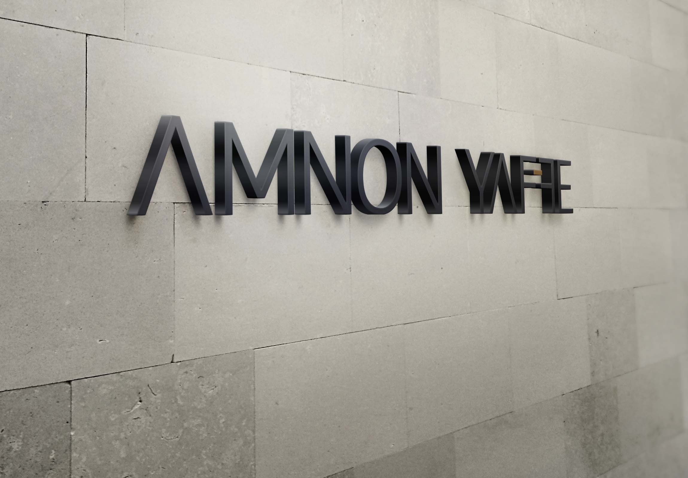 הדמיית לוגו על קיר