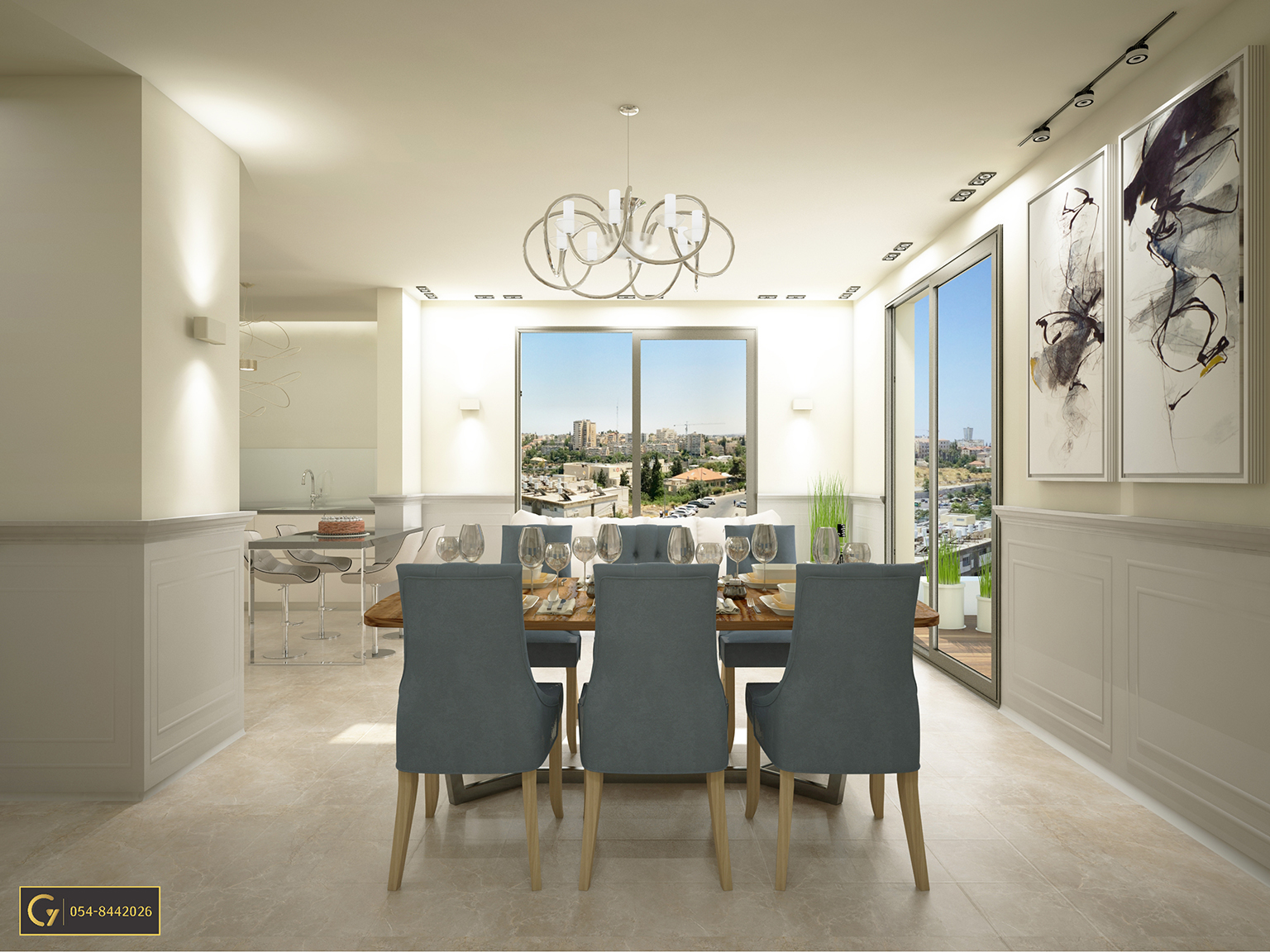 הדמיית פנים סלון