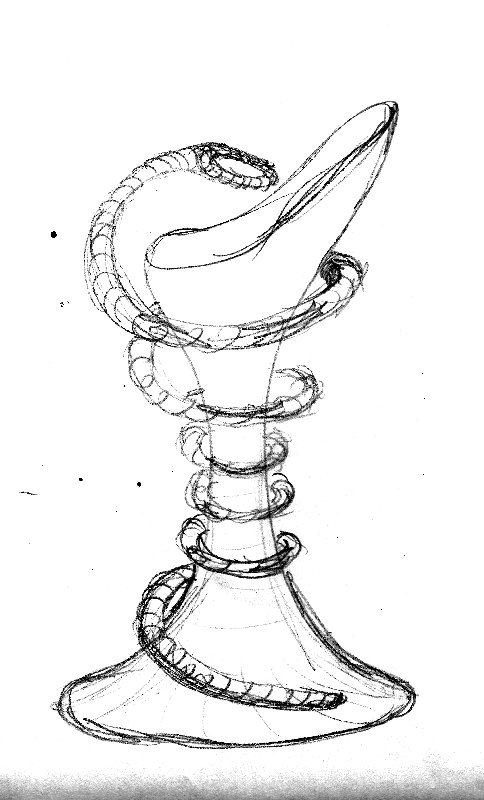 היינו אמורים לעצב אגרטל עבור פרח אחד...
ניסיתי ליצור קונספט של פרח אחד שעוטף את האגרטל ובעצם גם מחזיק את עצמו....