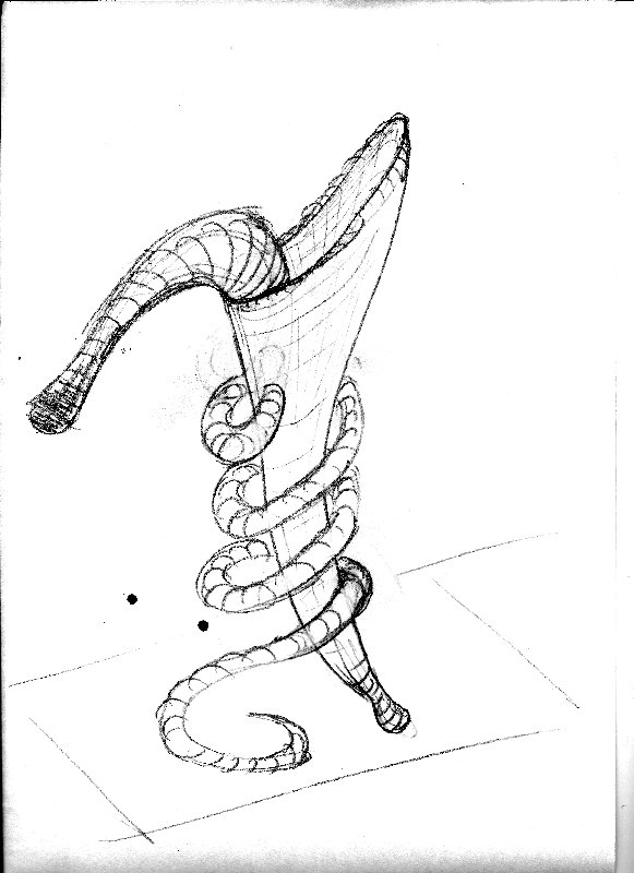 היינו אמורים לעצב אגרטל עבור פרח אחד...
ניסיתי ליצור קונספט של פרח אחד שעוטף את האגרטל ובעצם גם מחזיק את עצמו....