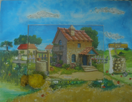 המשך תמונה וקולאז' בחומרים שונים