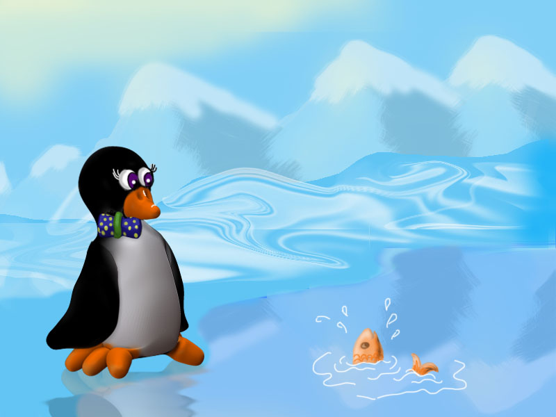 הפינגוין פוסל בזיבראש,השאר אויר בפוטושופ